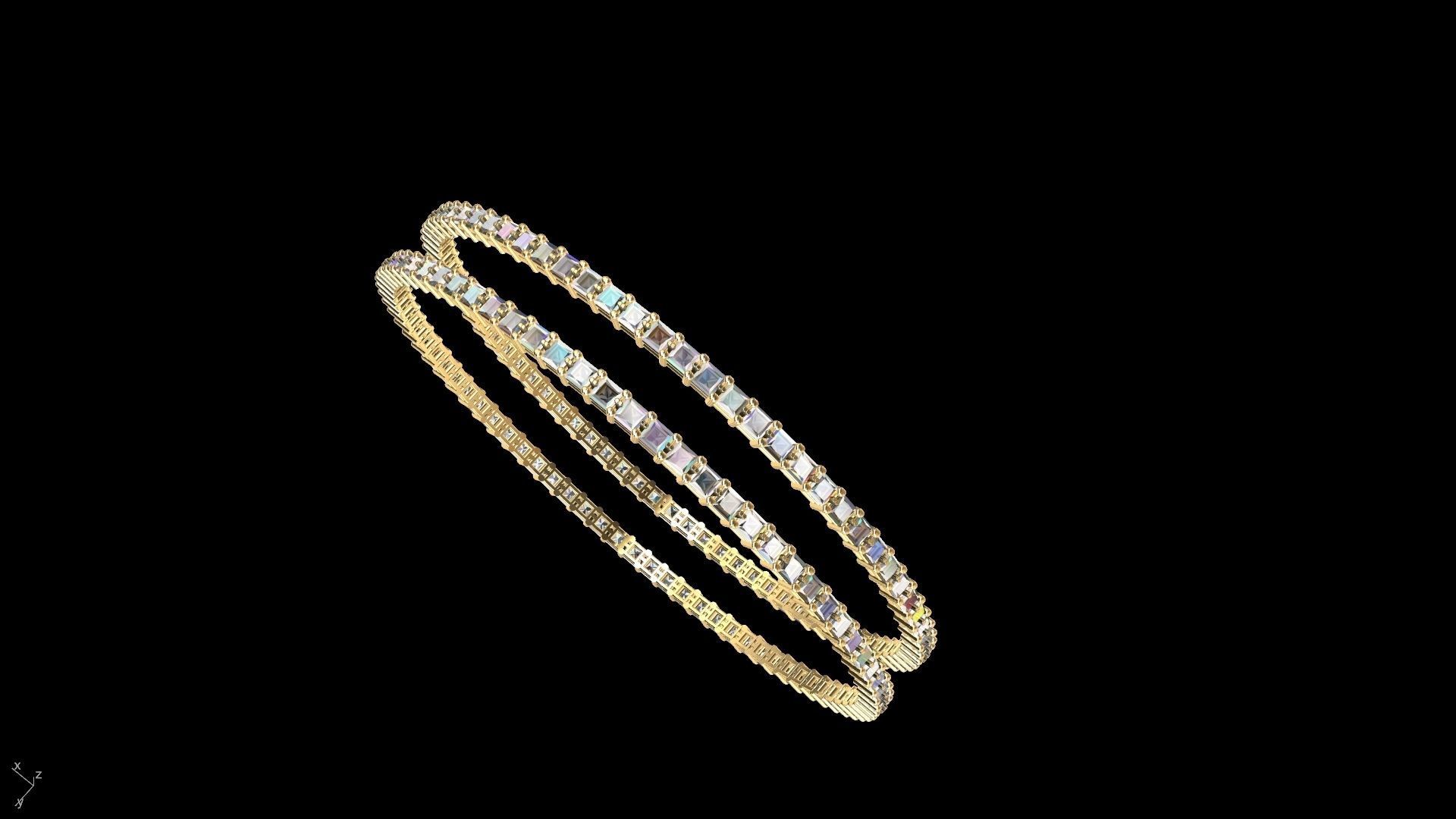 princesscut eternity bangle stl verified  3D print model_13