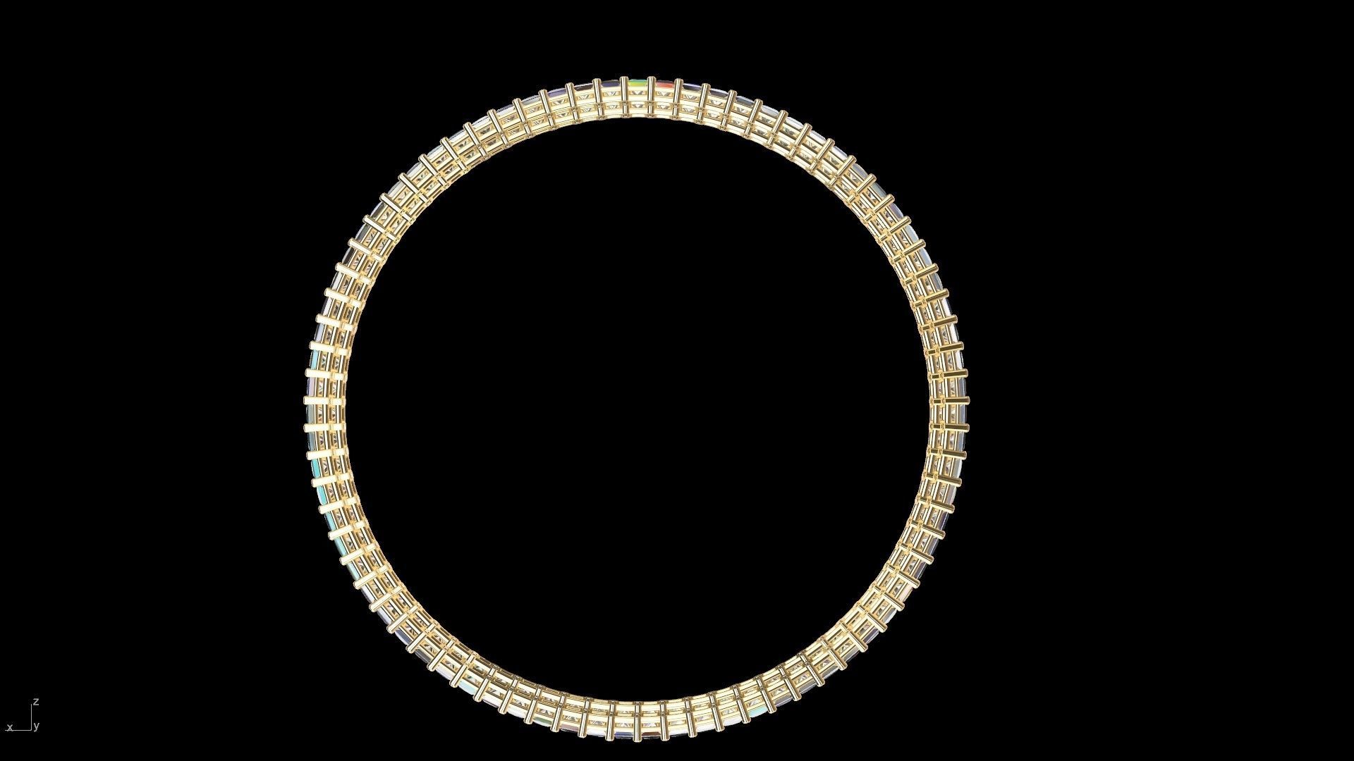 princesscut eternity bangle stl verified  3D print model_15