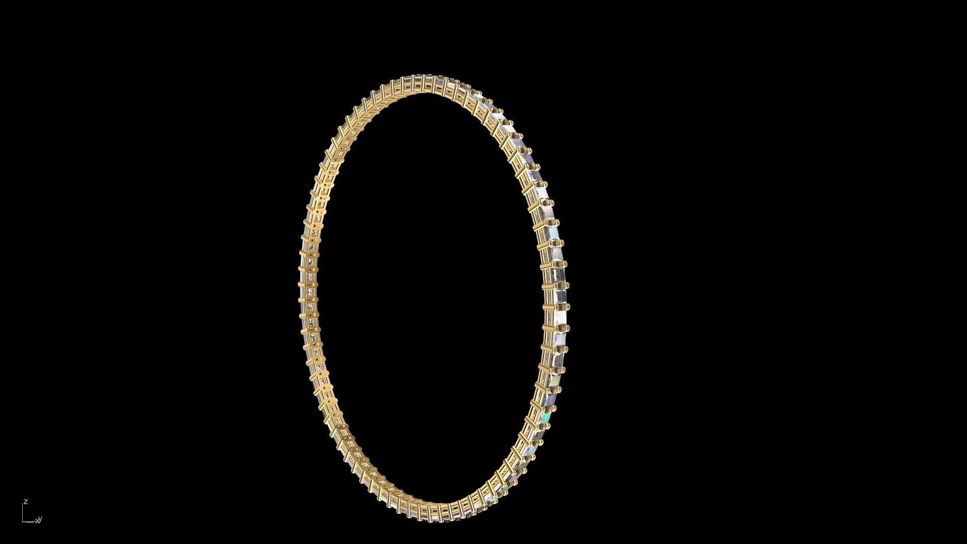 princesscut eternity bangle stl verified  3D print model_8