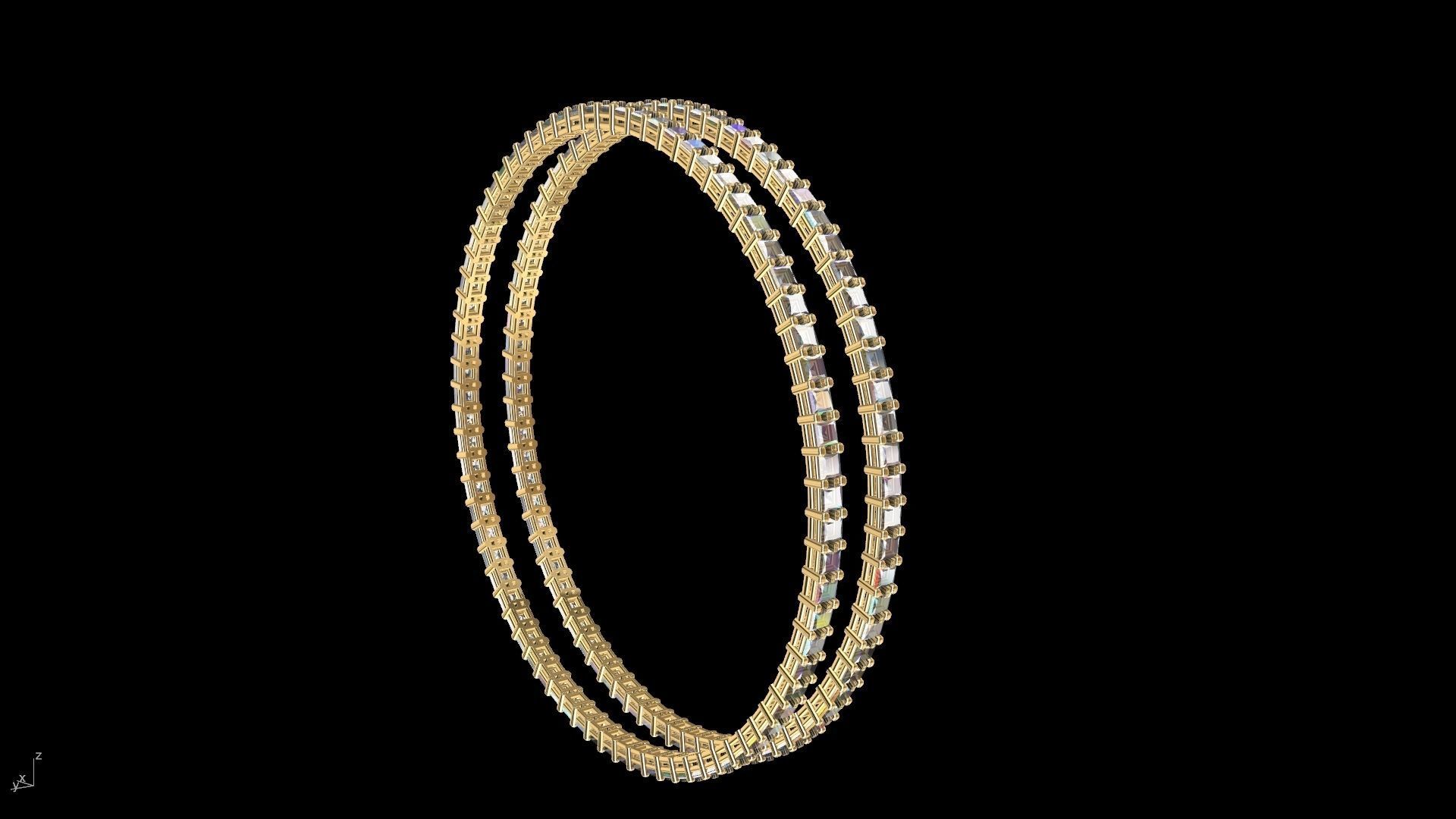 princesscut eternity bangle stl verified  3D print model_18