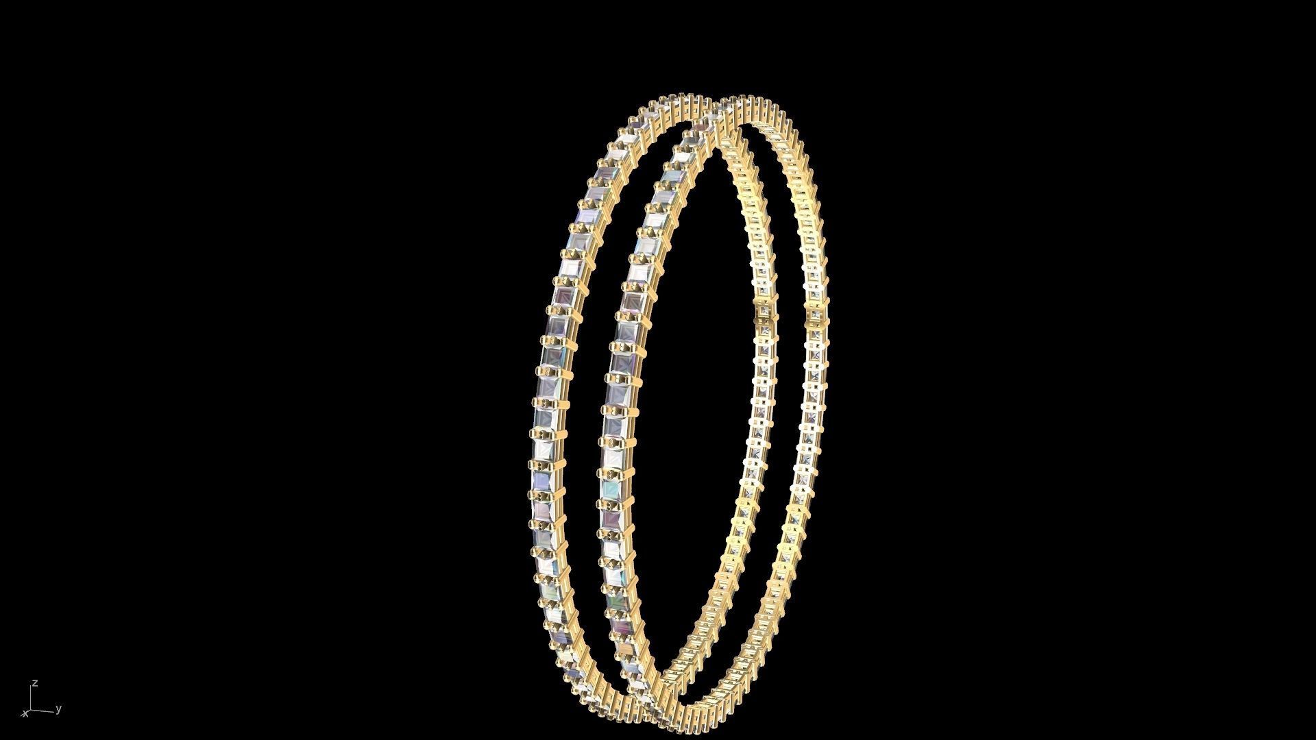 princesscut eternity bangle stl verified  3D print model_19