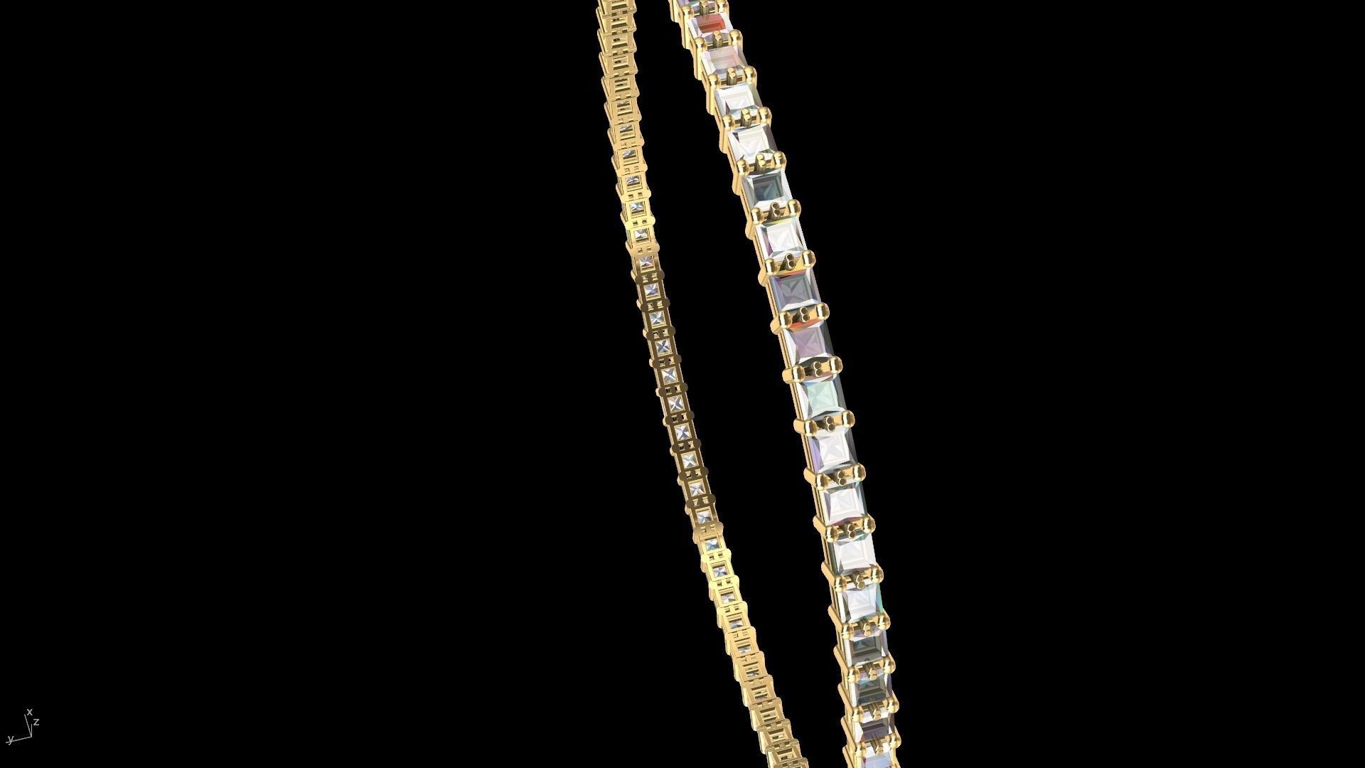 princesscut eternity bangle stl verified  3D print model_10