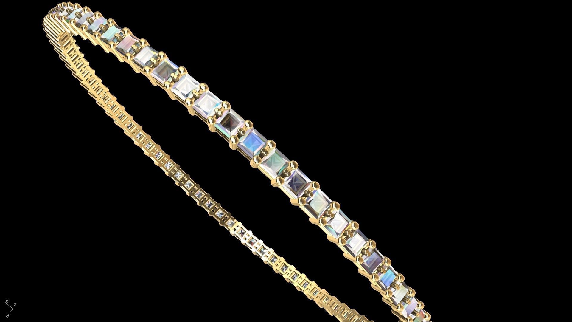 princesscut eternity bangle stl verified  3D print model_12