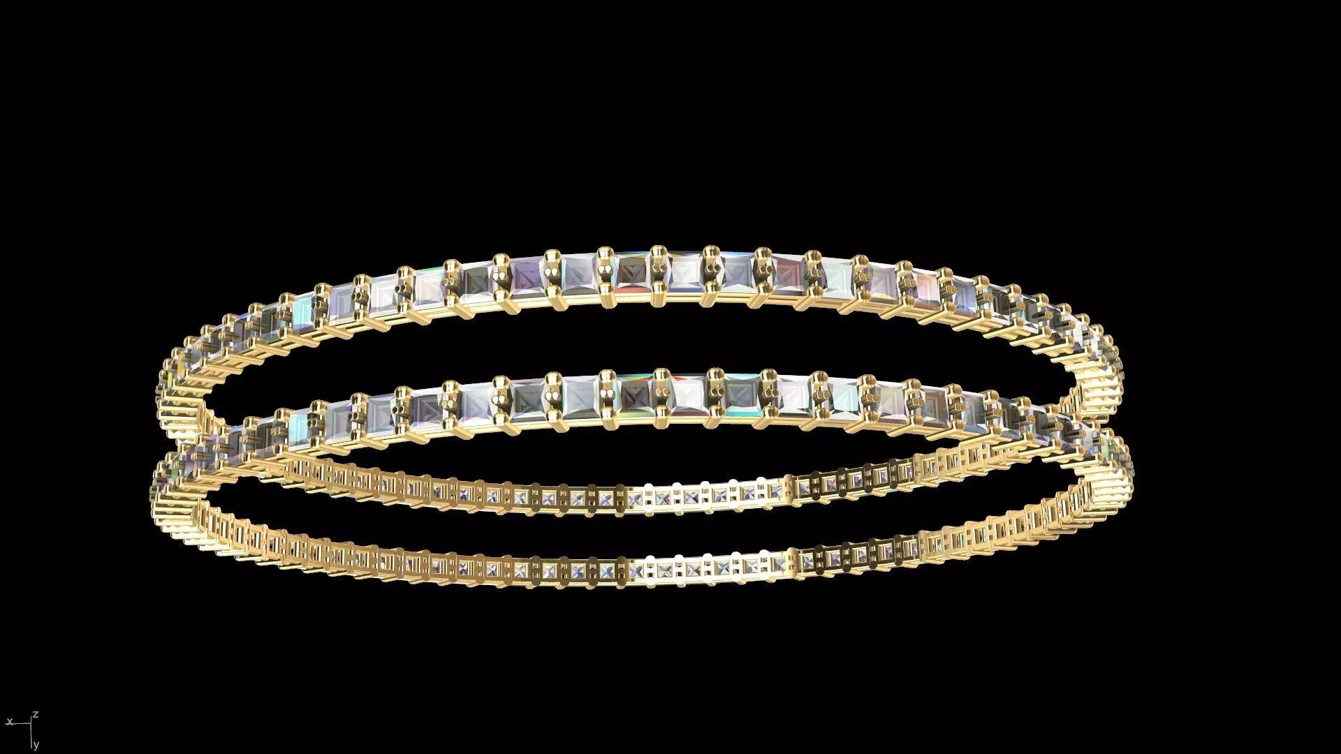 princesscut eternity bangle stl verified  3D print model_0