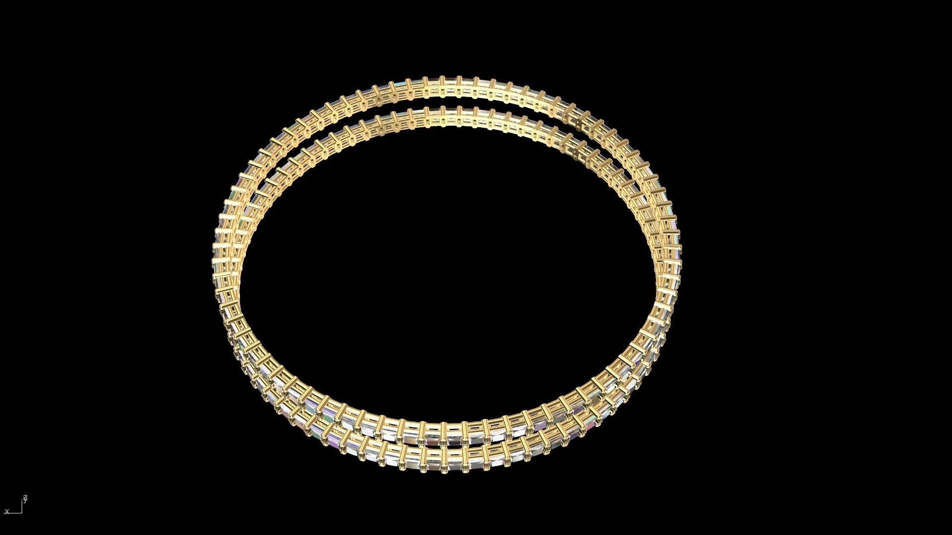 princesscut eternity bangle stl verified  3D print model_16