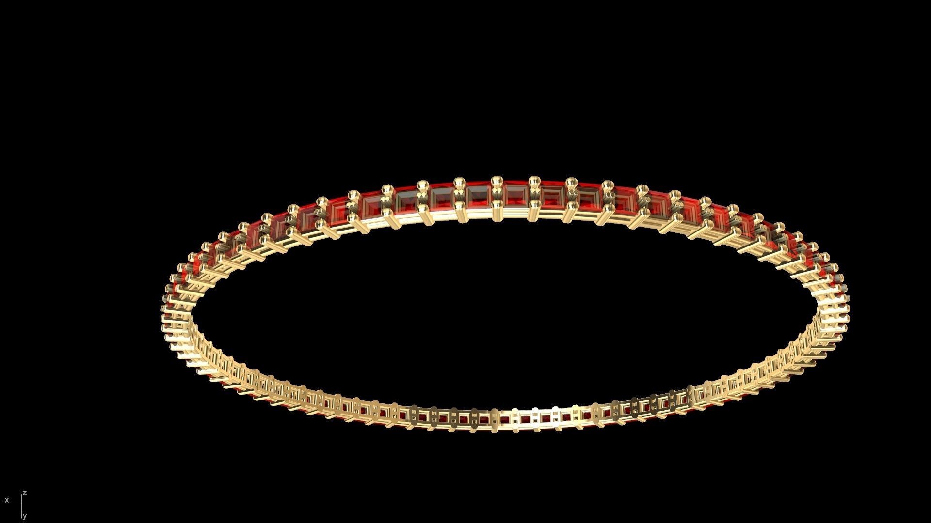 princesscut eternity bangle stl verified  3D print model_22