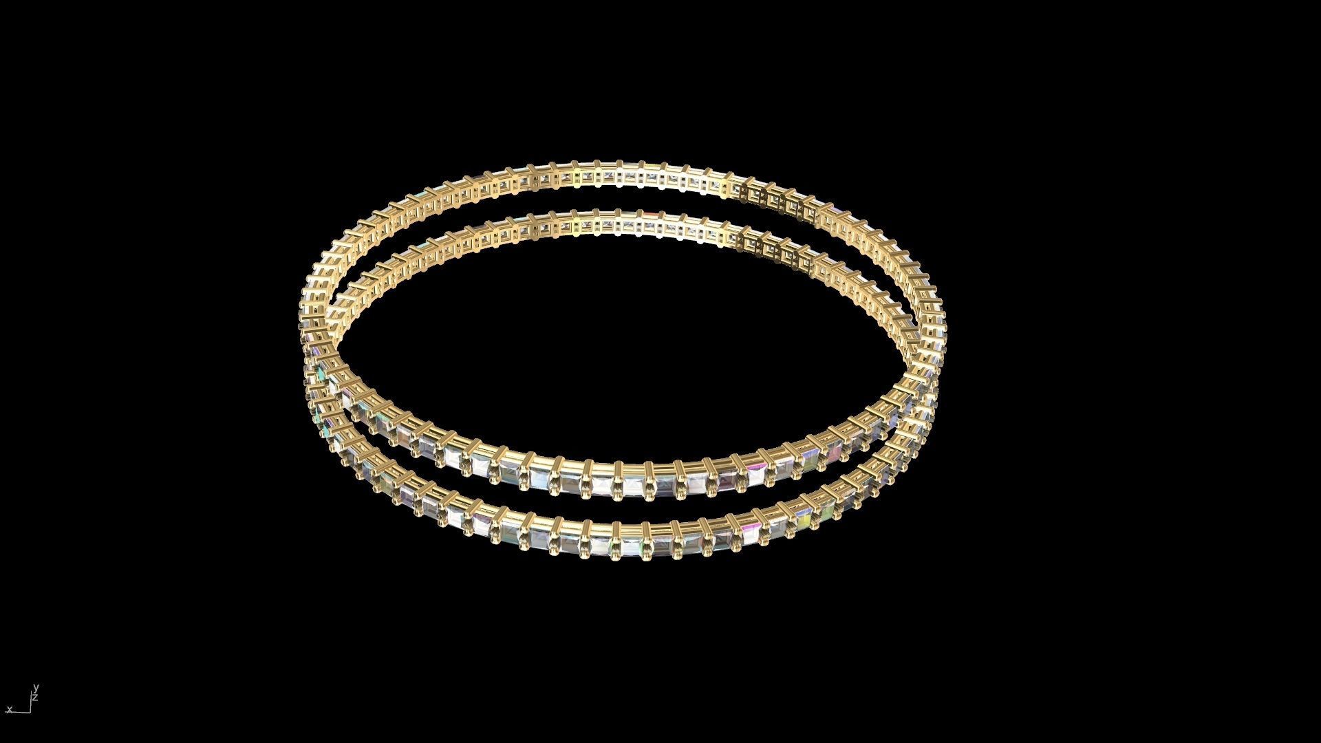 princesscut eternity bangle stl verified  3D print model_17