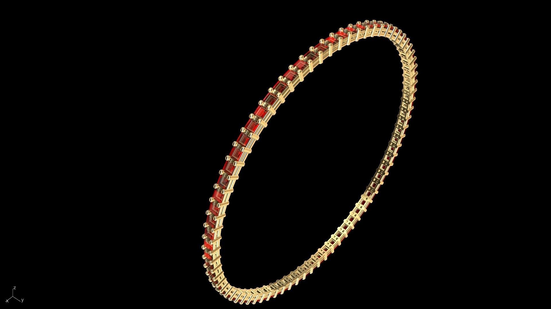 princesscut eternity bangle stl verified  3D print model_2