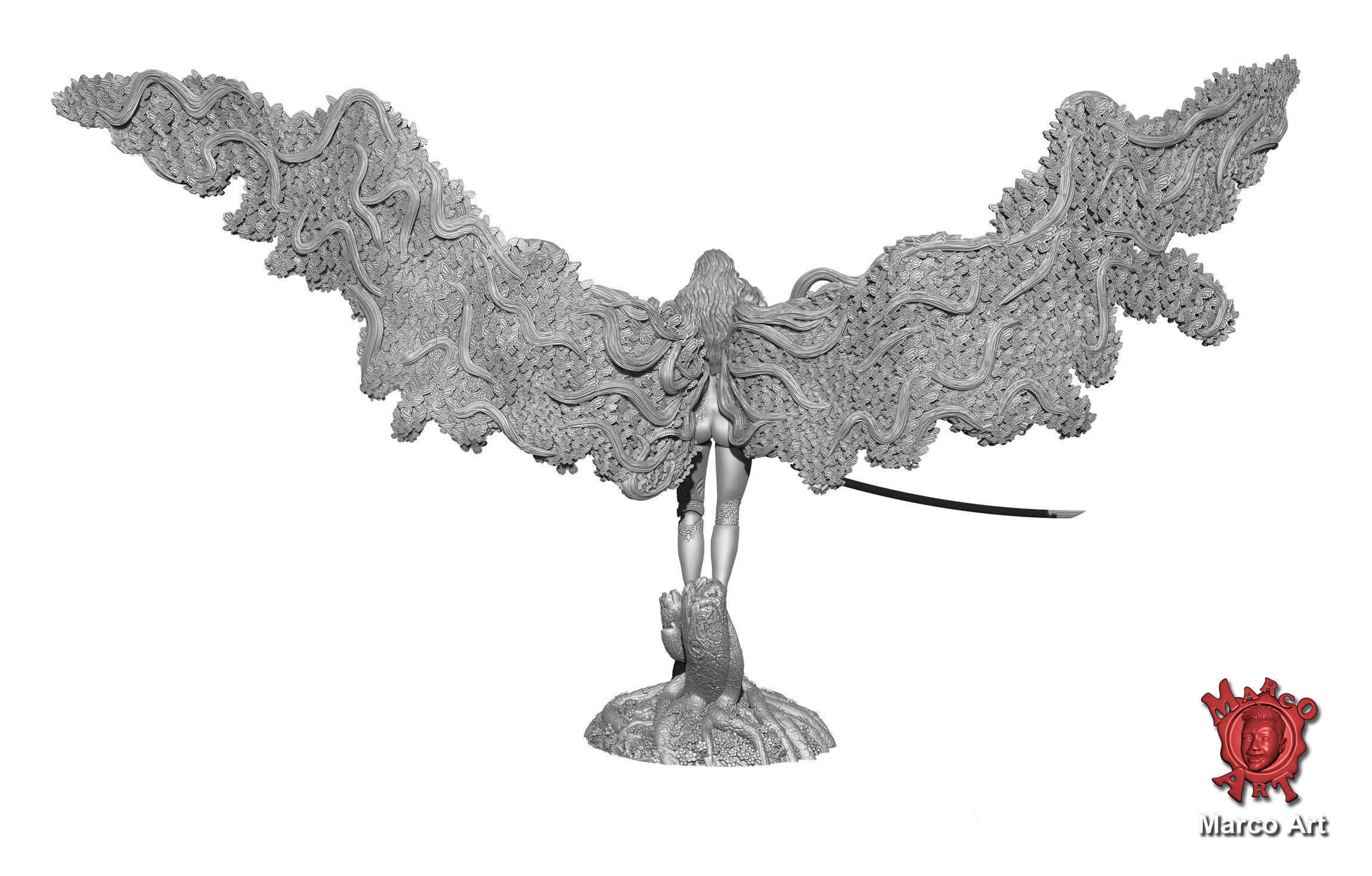 Elden Ring Malenia stl file 3D print model_2