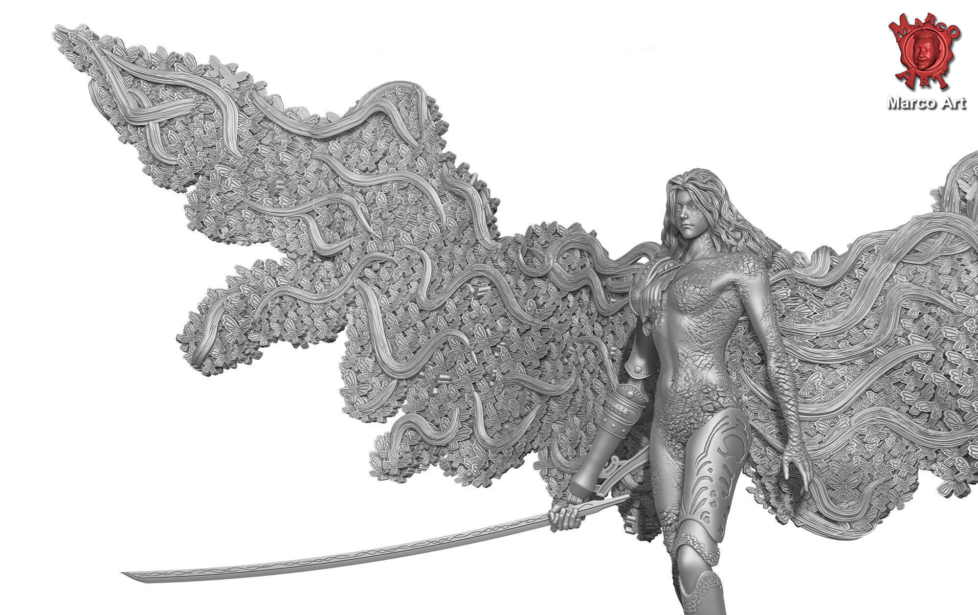 Elden Ring Malenia stl file 3D print model_1