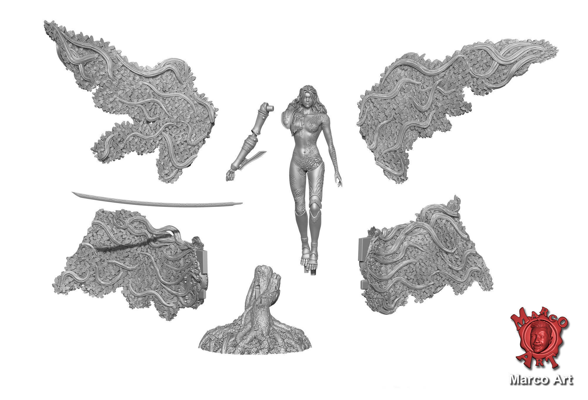 Elden Ring Malenia stl file 3D print model_5