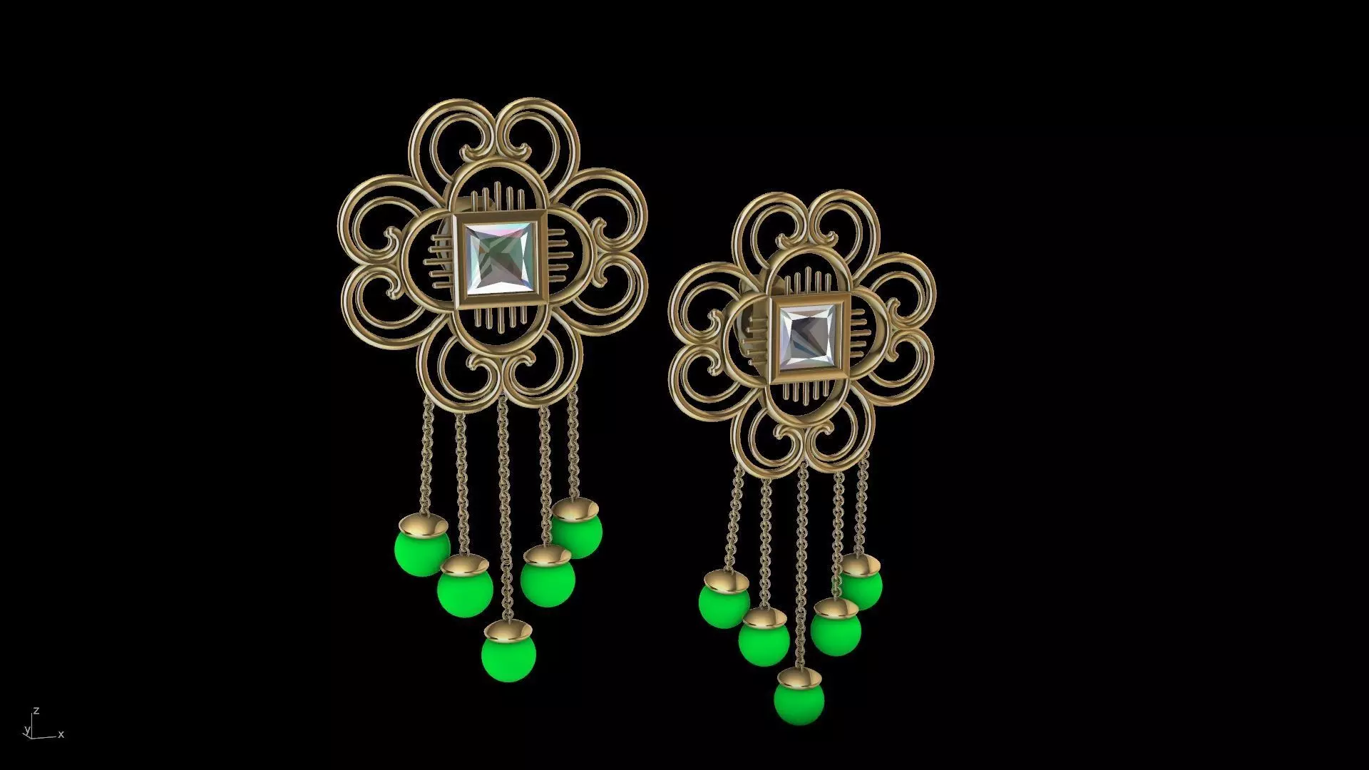 princess cut earrings stl Verified 3D print model
