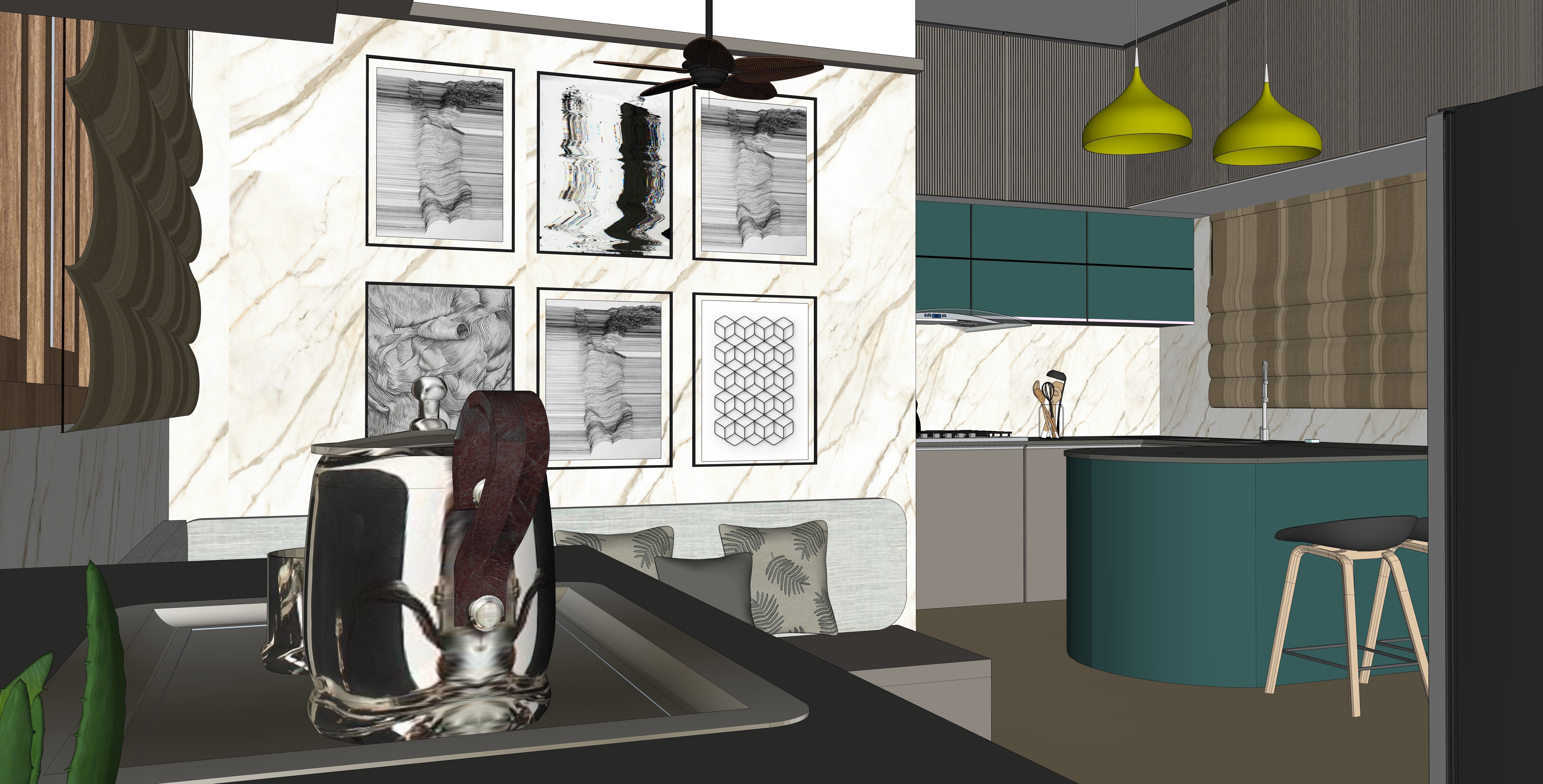 Beautiful modern kitchen  3D model_2