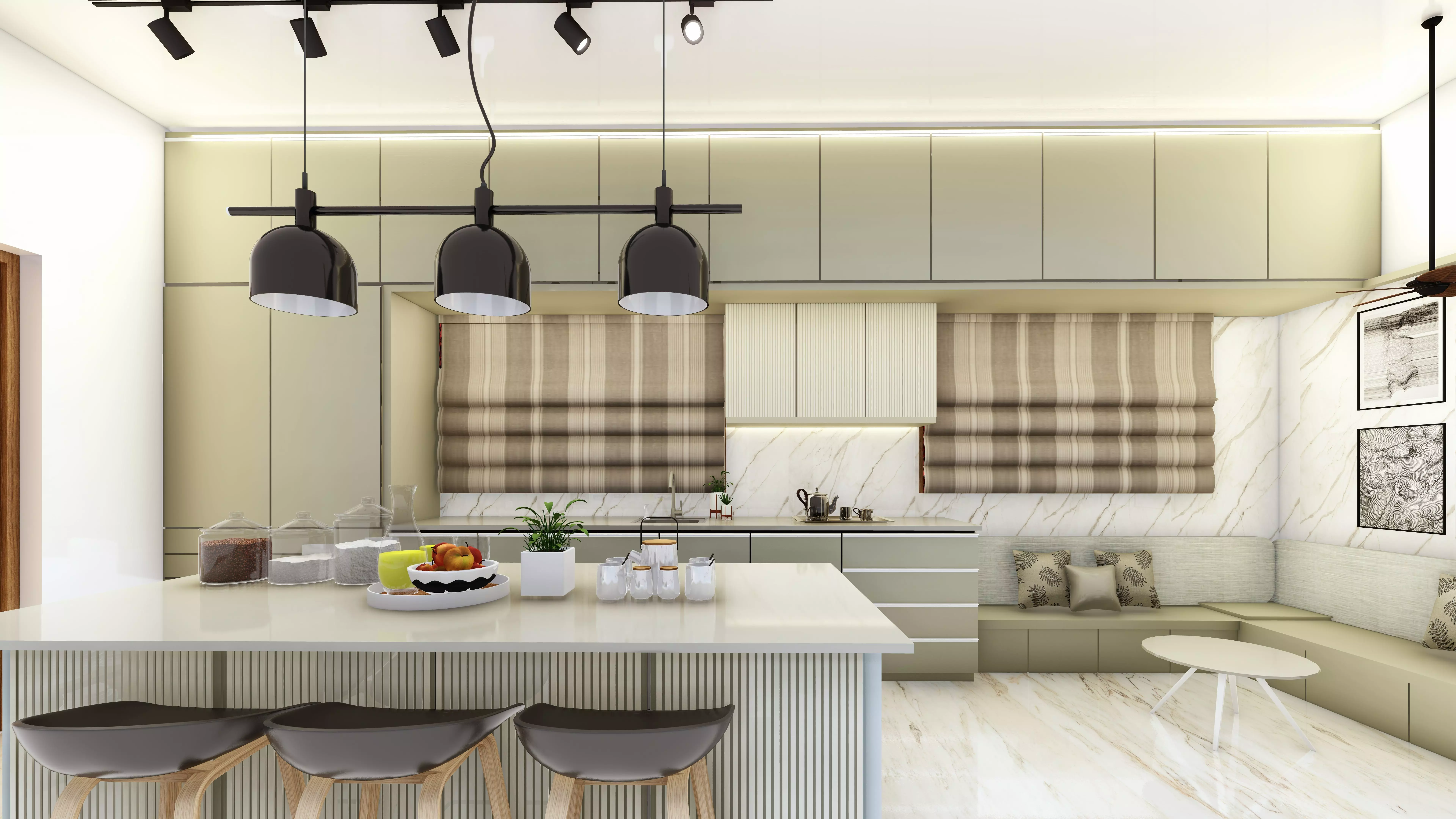 Beautiful modern kitchen  3D model_0