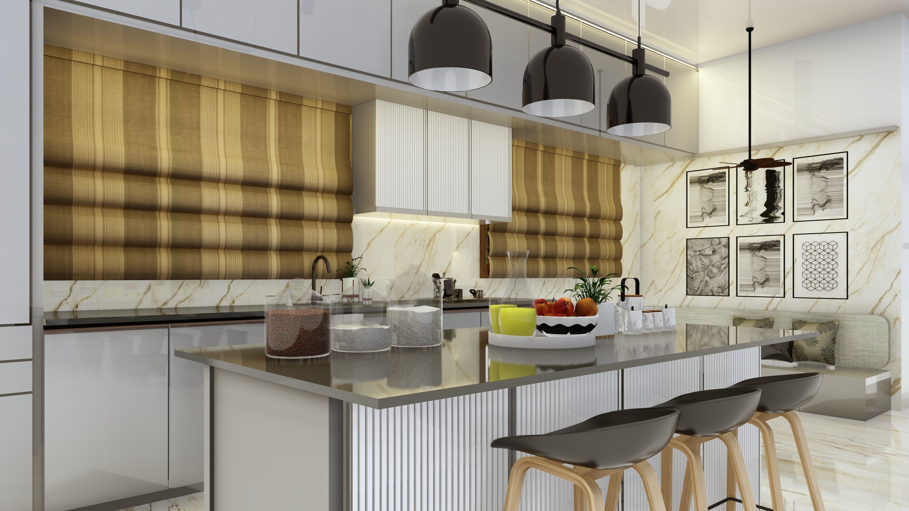 Beautiful modern kitchen  3D model_3