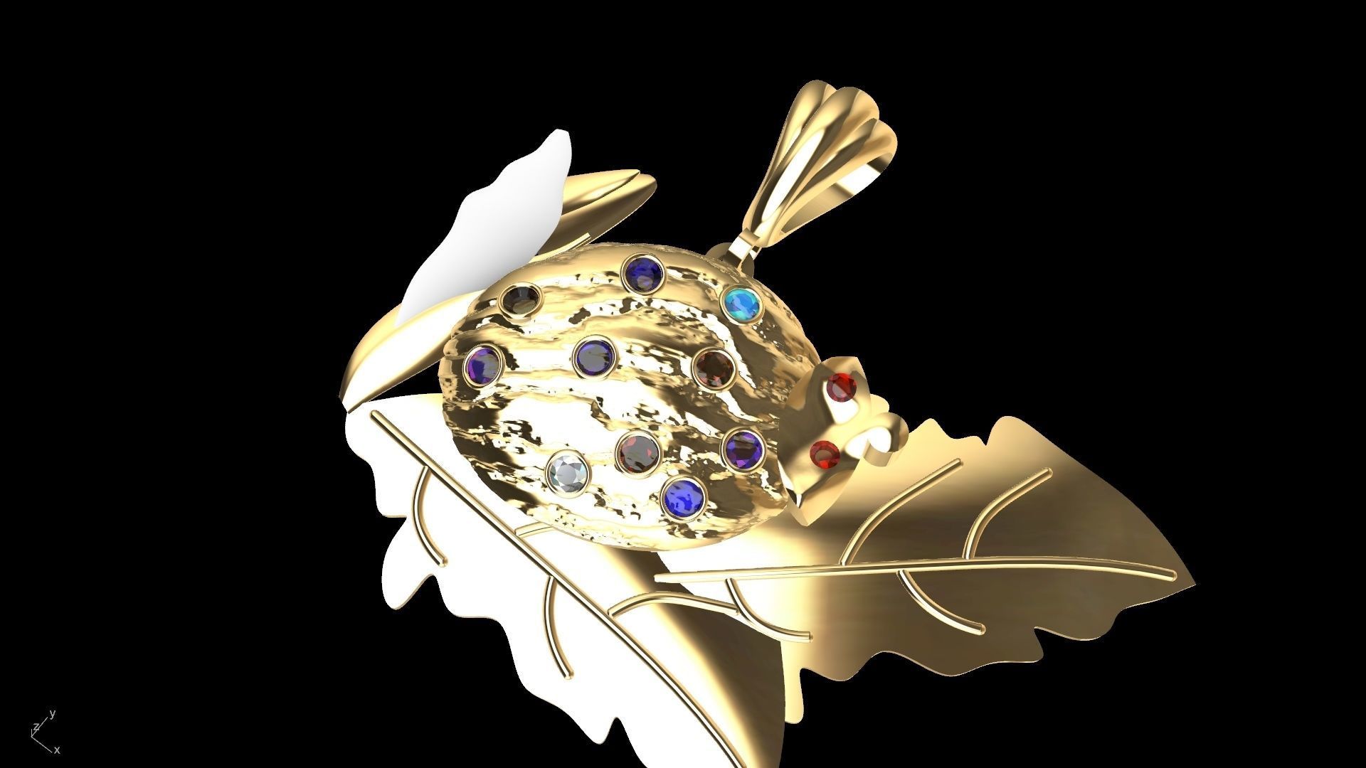 lady bug pendant stl verified  3D print model_14