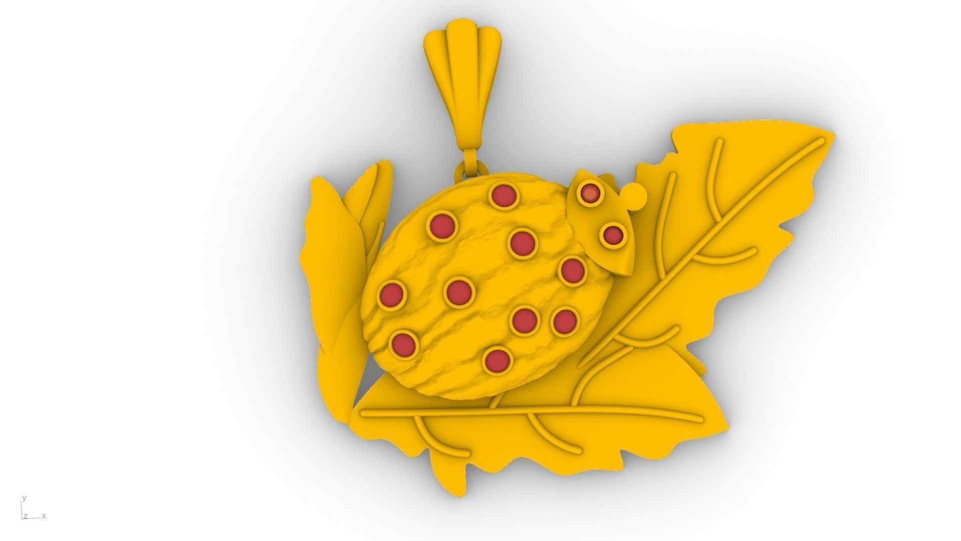 lady bug pendant stl verified  3D print model_11