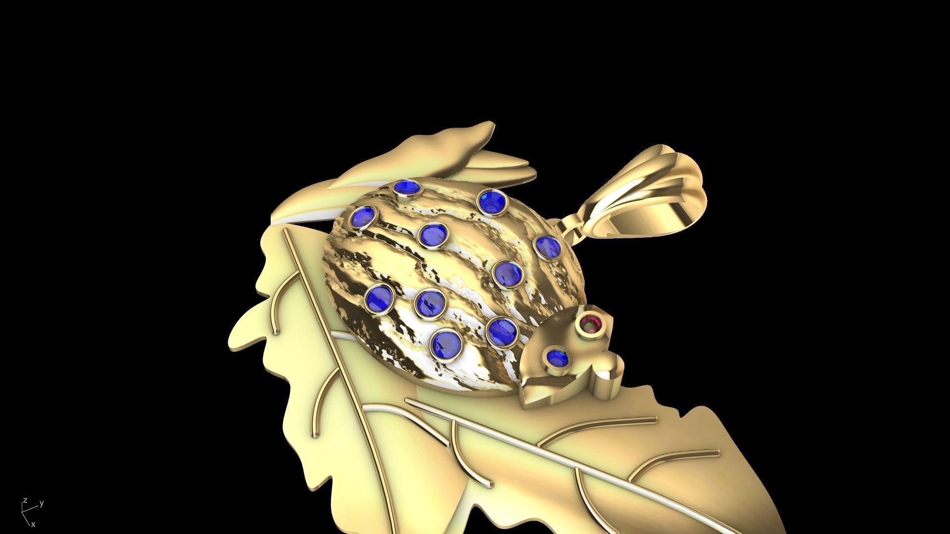 lady bug pendant stl verified  3D print model_32