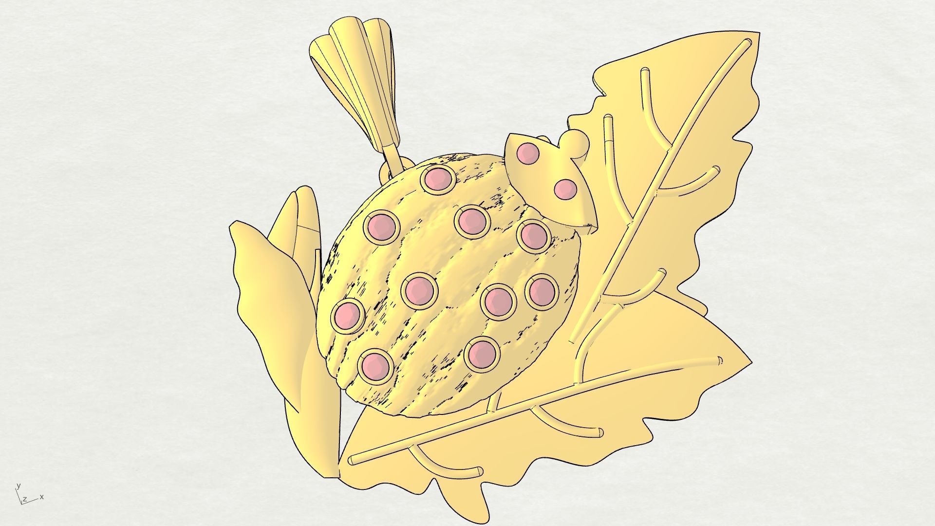 lady bug pendant stl verified  3D print model_19