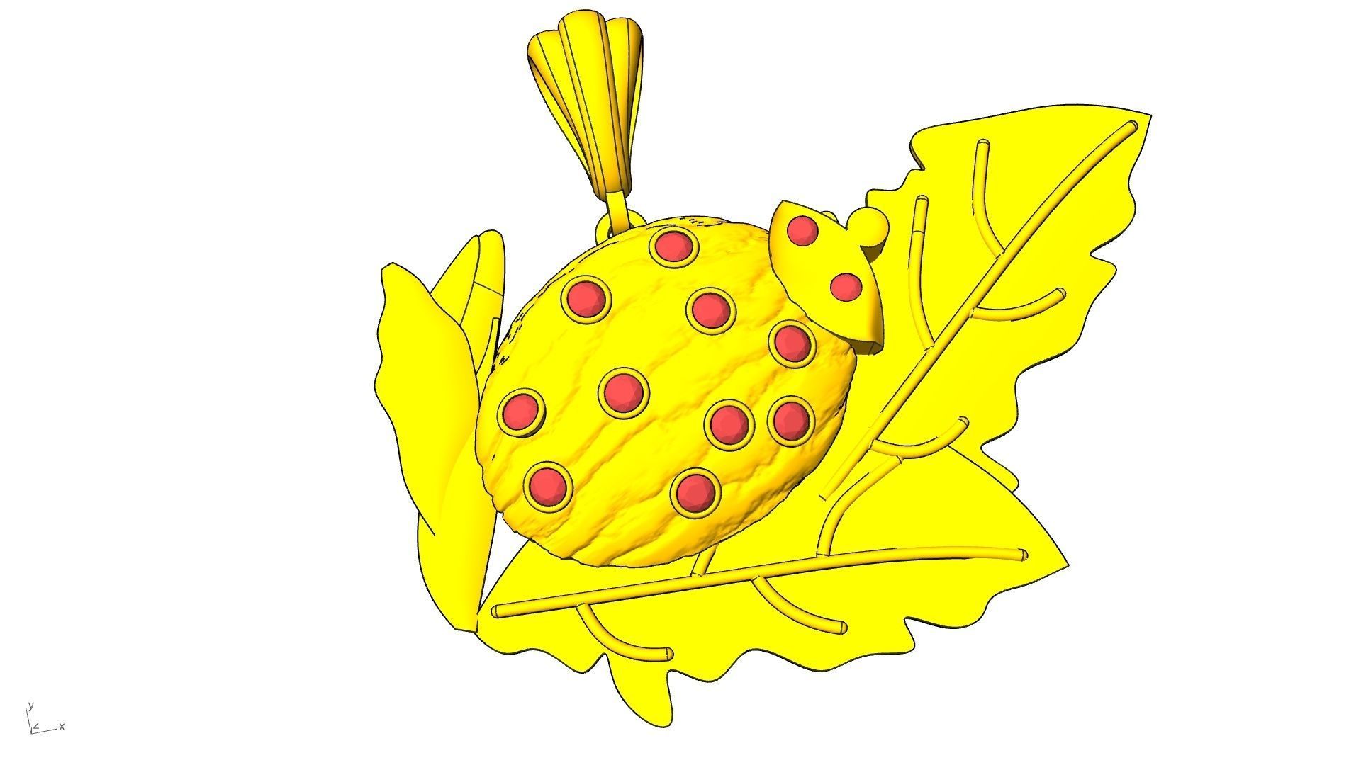 lady bug pendant stl verified  3D print model_15