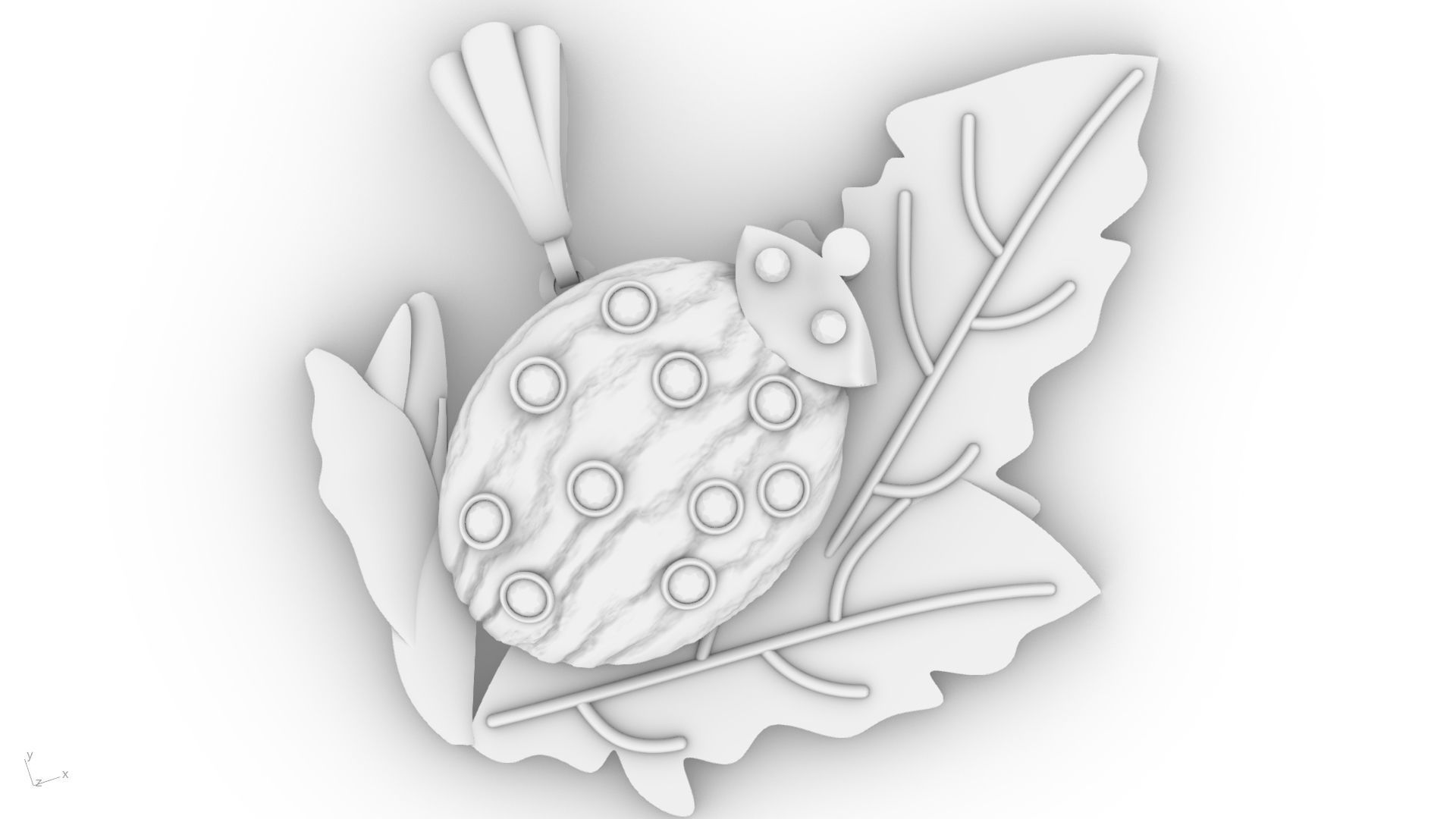 lady bug pendant stl verified  3D print model_20