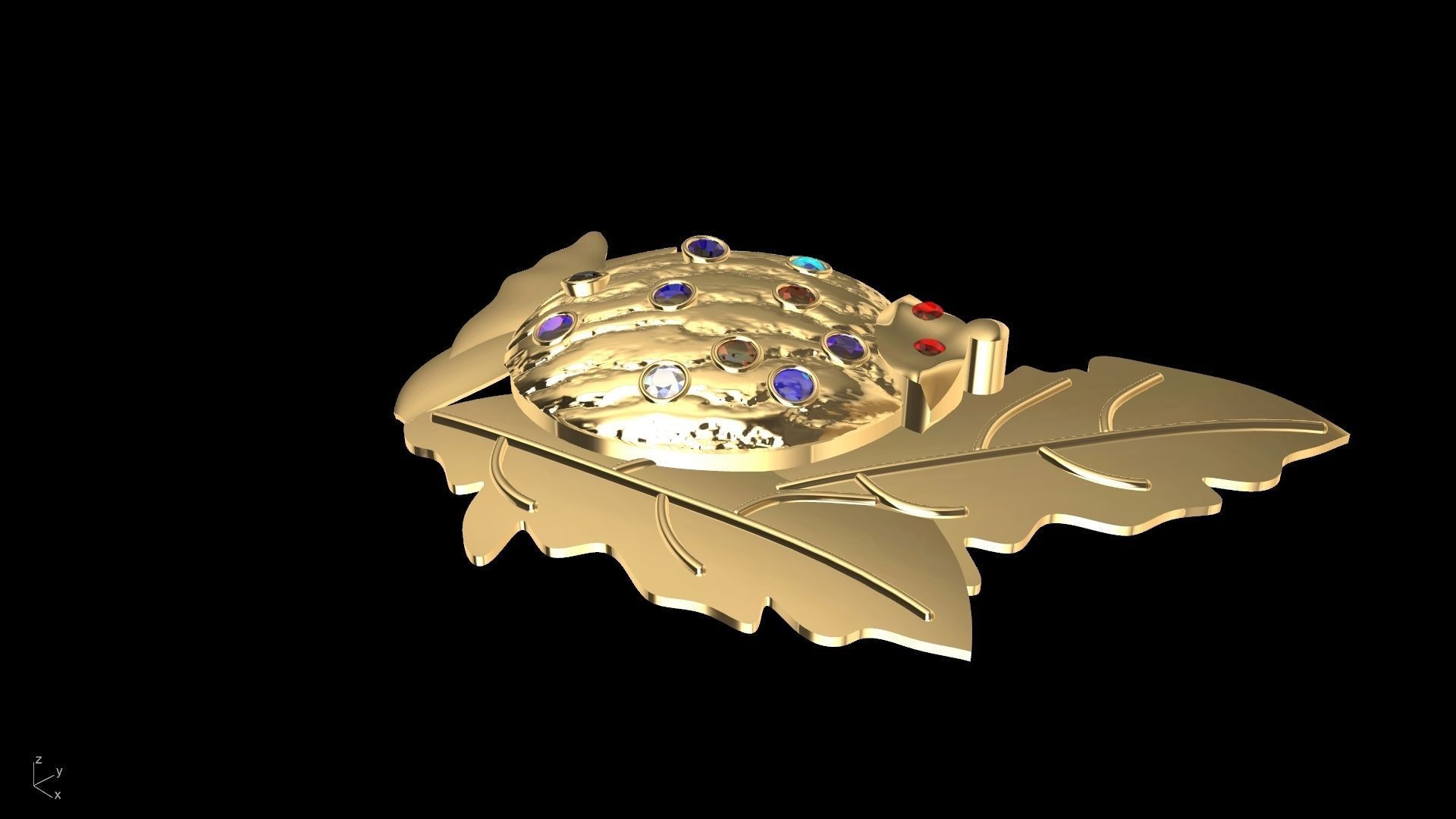 lady bug pendant stl verified  3D print model_4