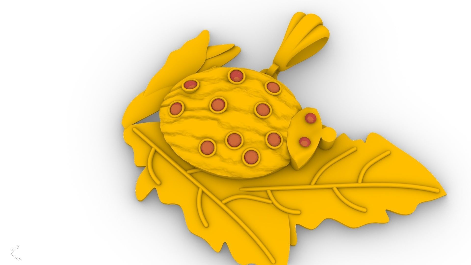 lady bug pendant stl verified  3D print model_22