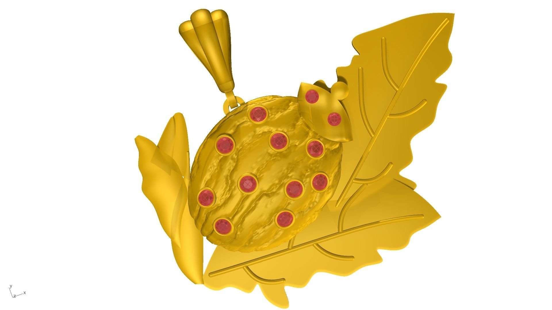 lady bug pendant stl verified  3D print model_6