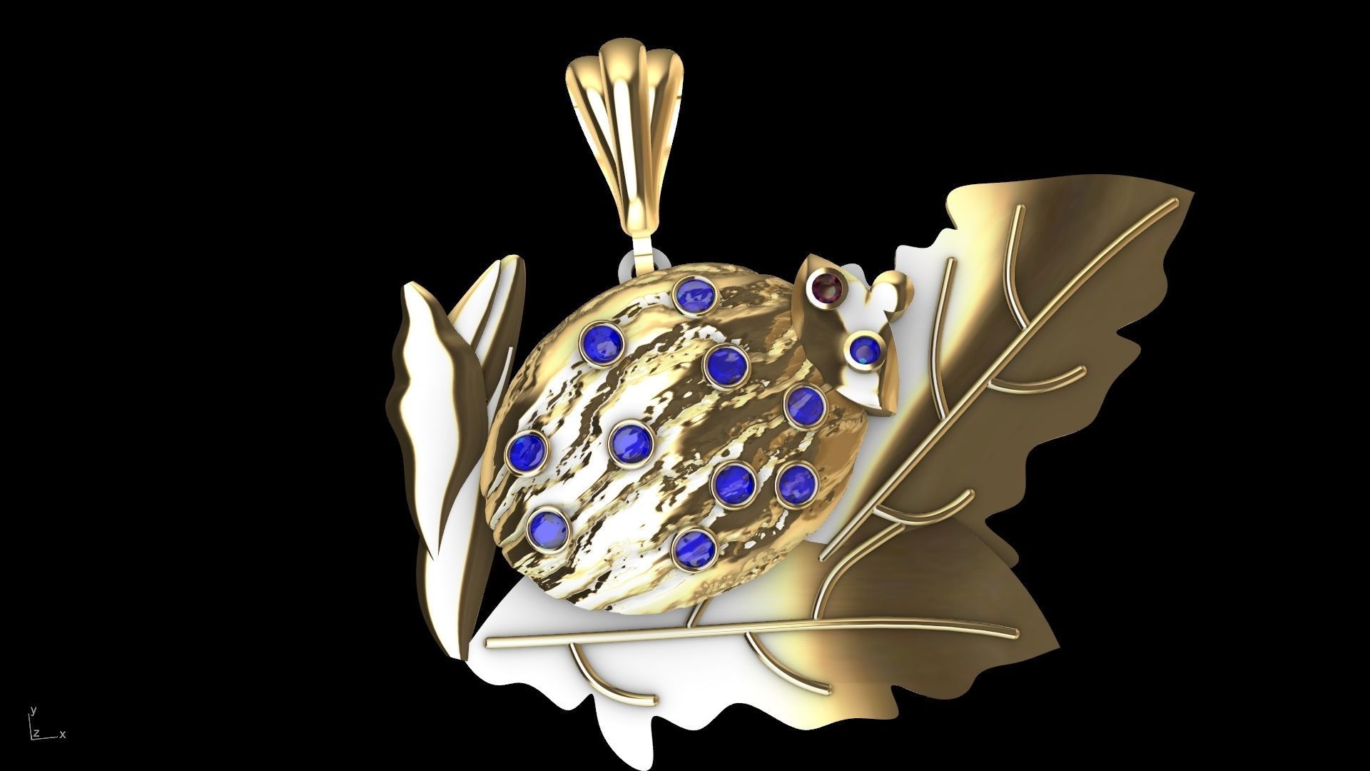 lady bug pendant stl verified  3D print model_29