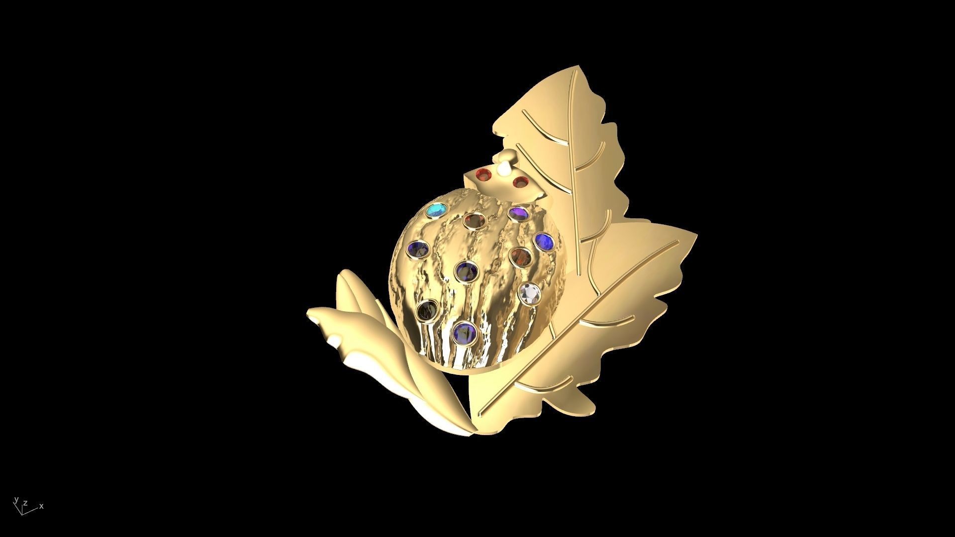 lady bug pendant stl verified  3D print model_3