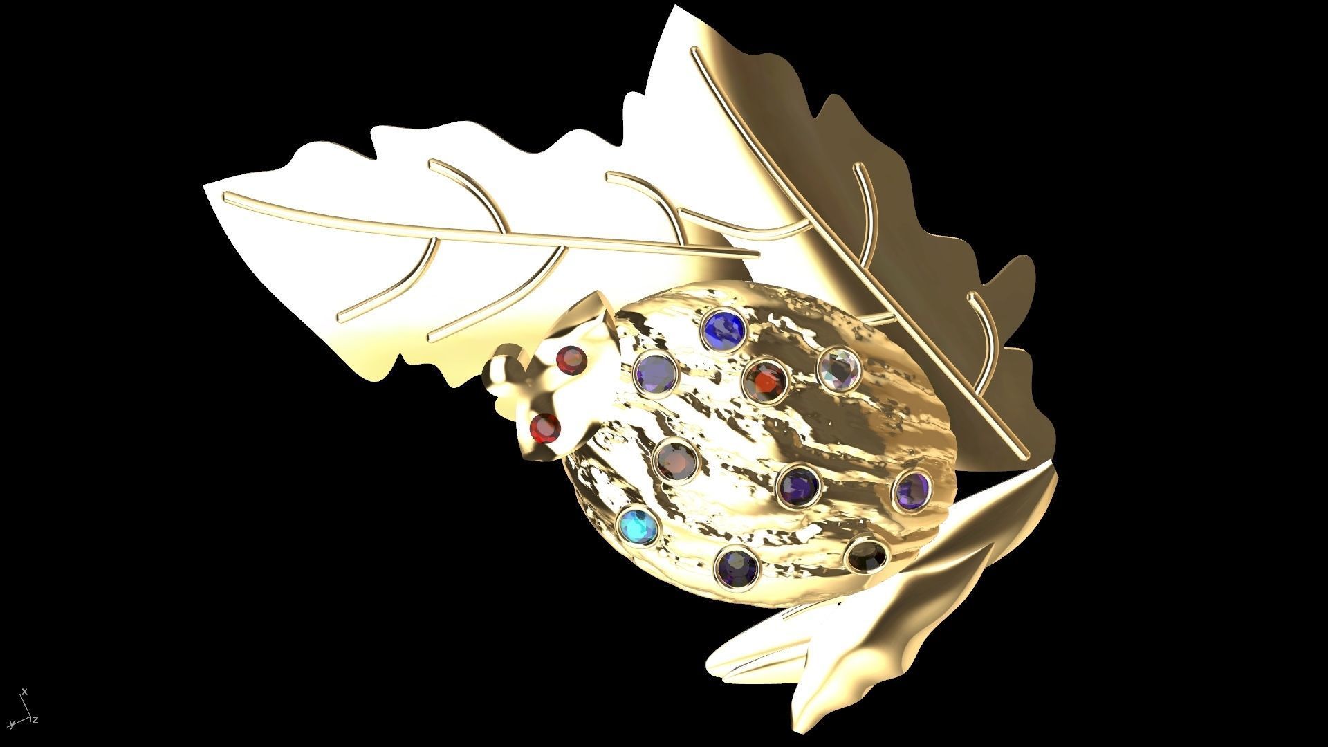 lady bug pendant stl verified  3D print model_7