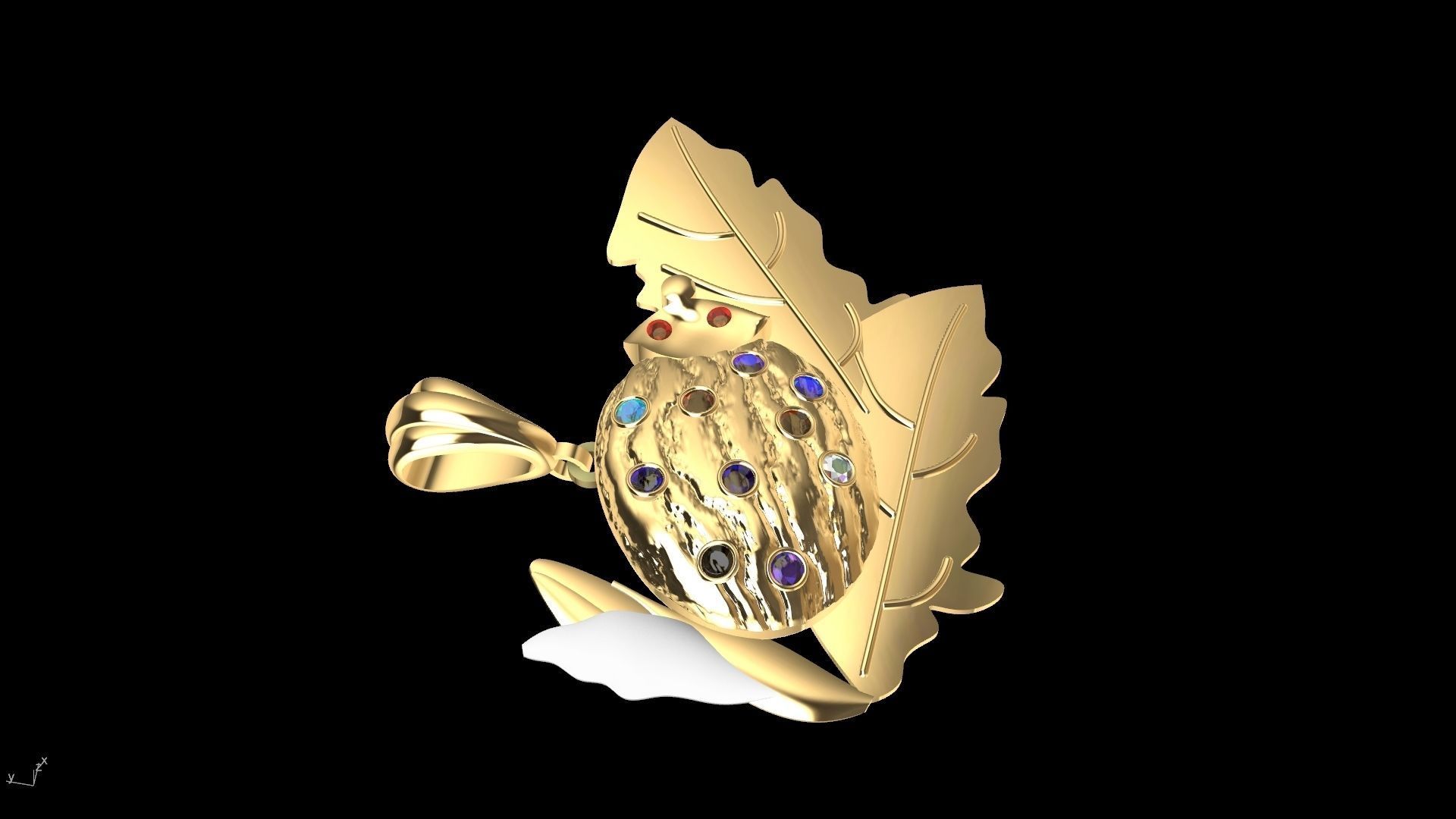 lady bug pendant stl verified  3D print model_13