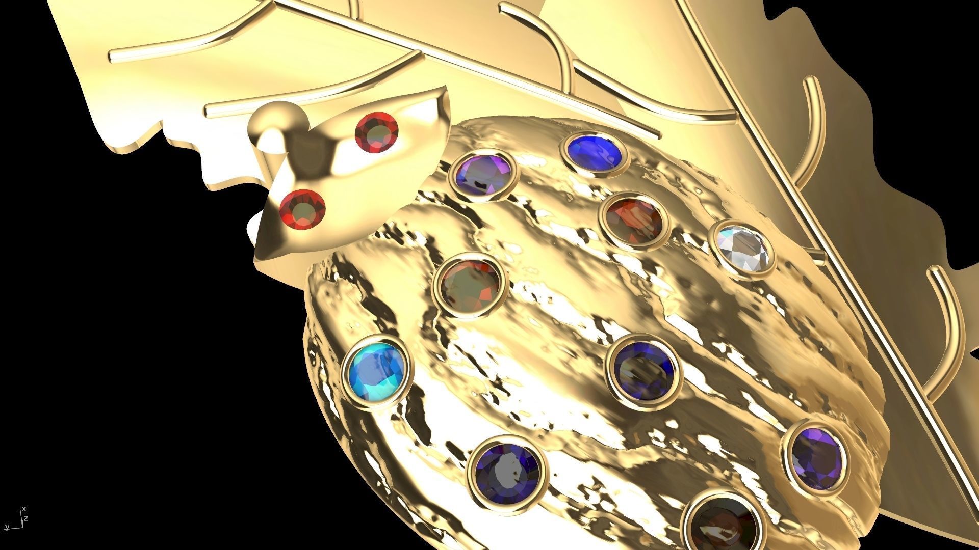 lady bug pendant stl verified  3D print model_8