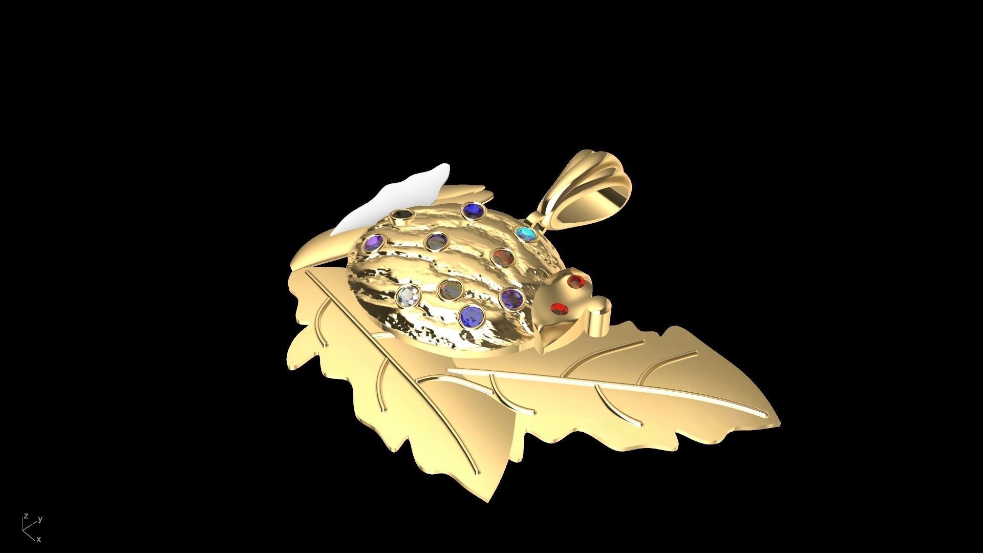 lady bug pendant stl verified  3D print model_12