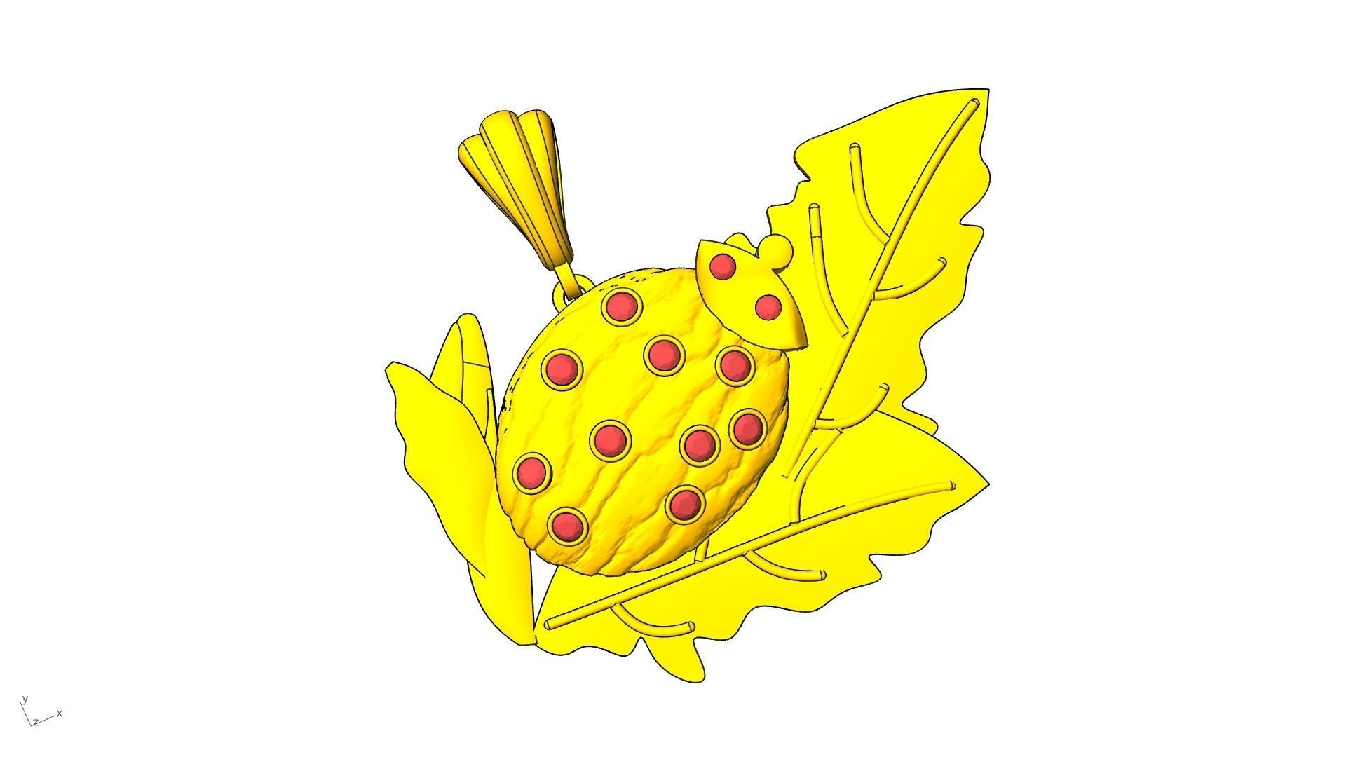 lady bug pendant stl verified  3D print model_17