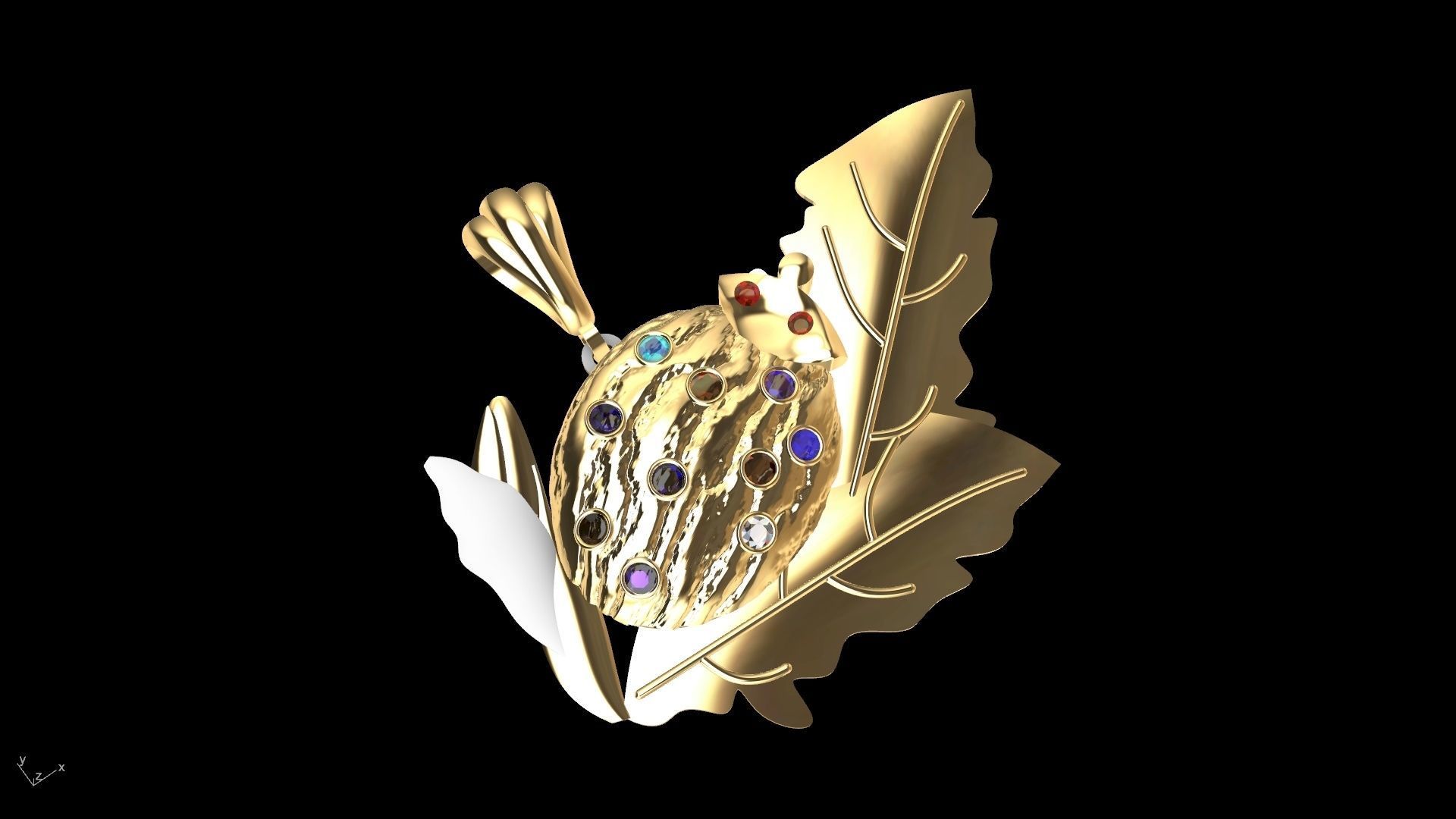 lady bug pendant stl verified  3D print model_10