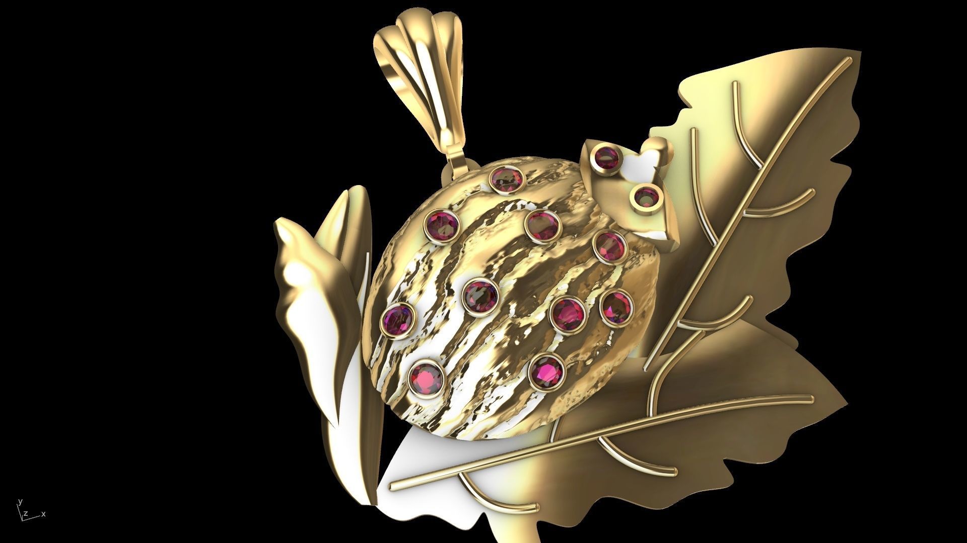 lady bug pendant stl verified  3D print model_24