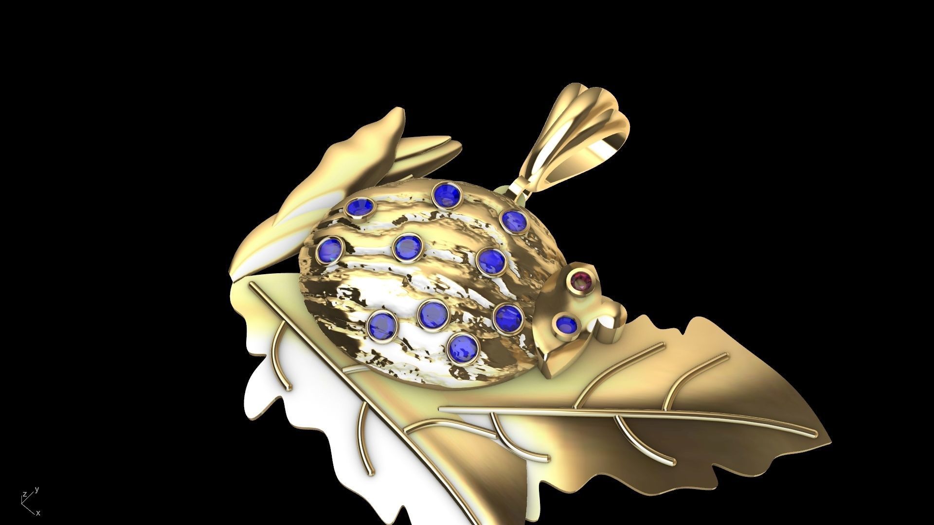 lady bug pendant stl verified  3D print model_30