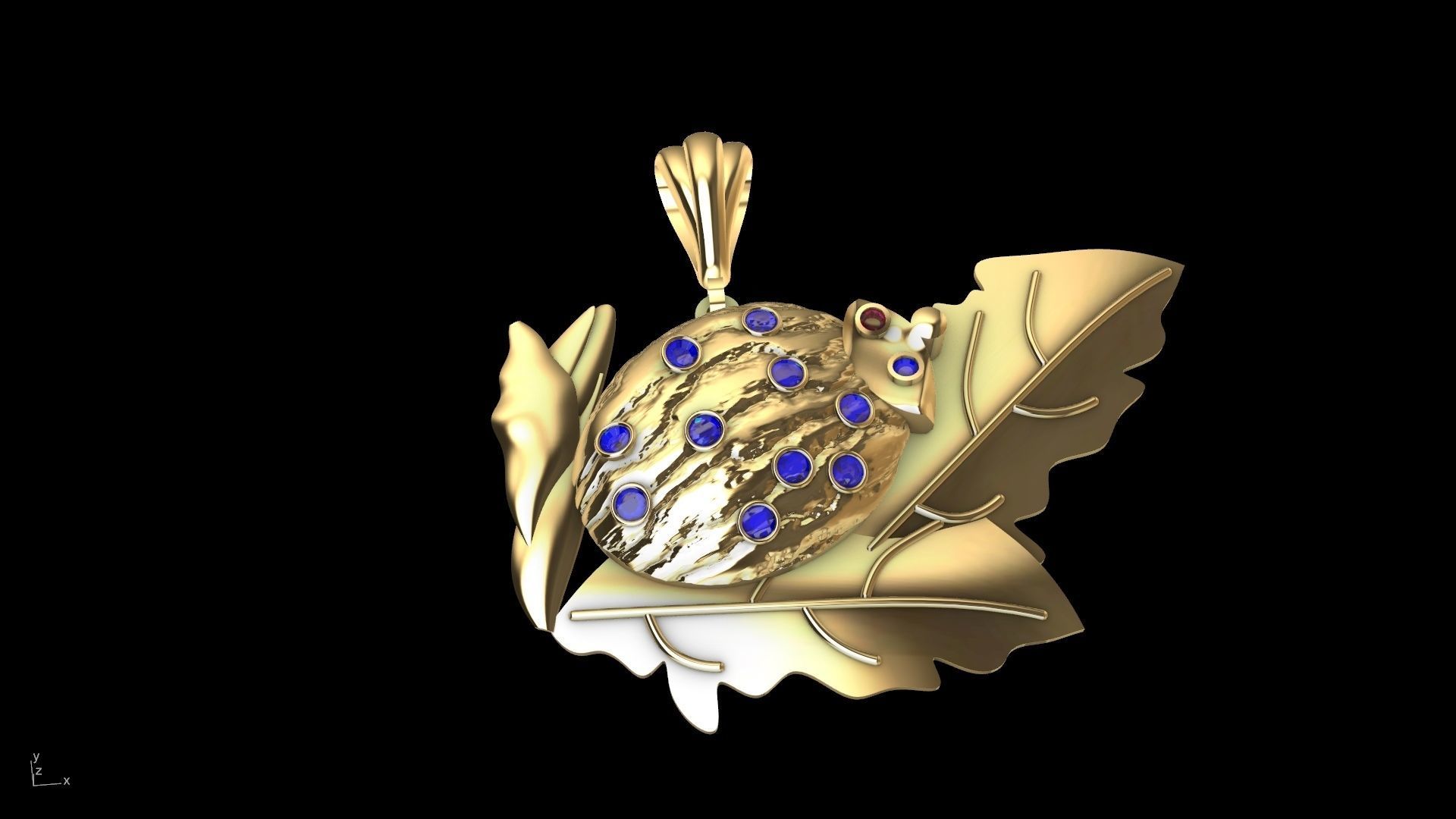 lady bug pendant stl verified  3D print model_31