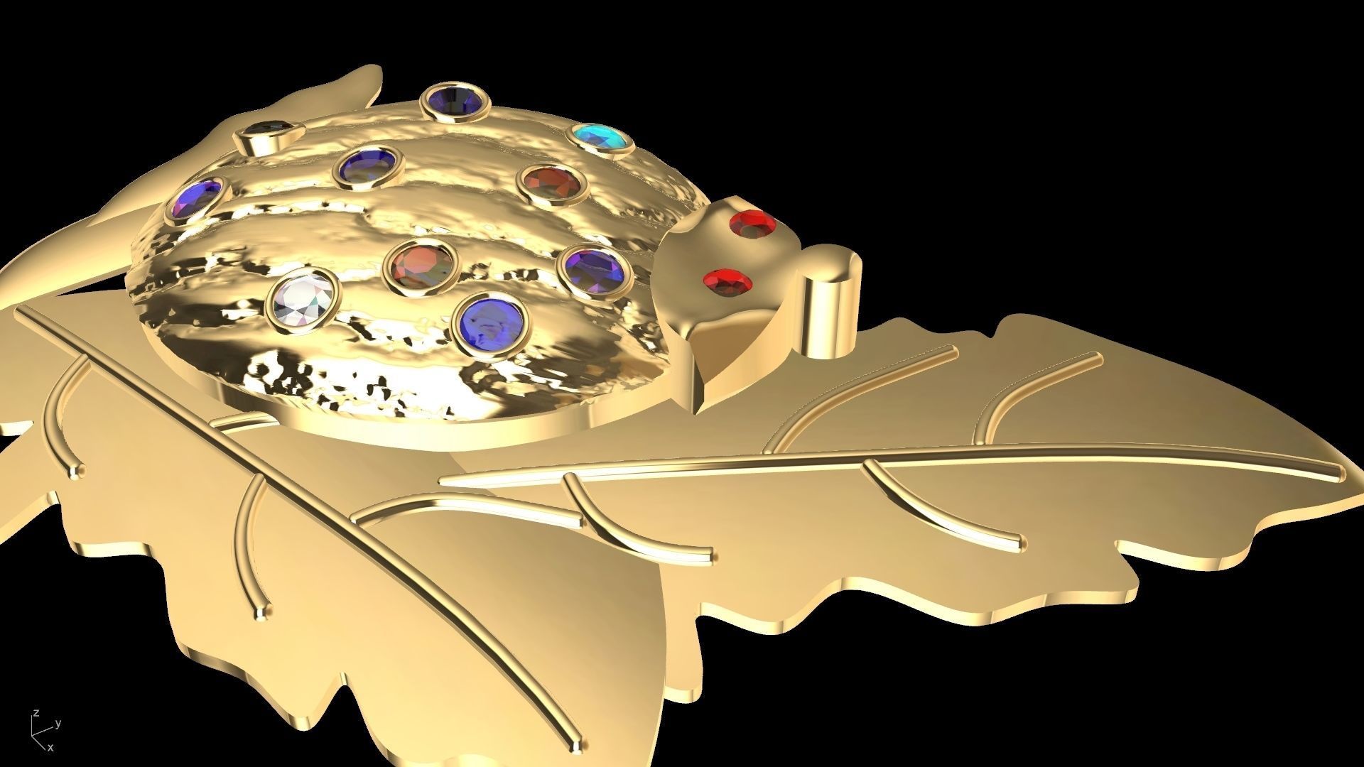 lady bug pendant stl verified  3D print model_5