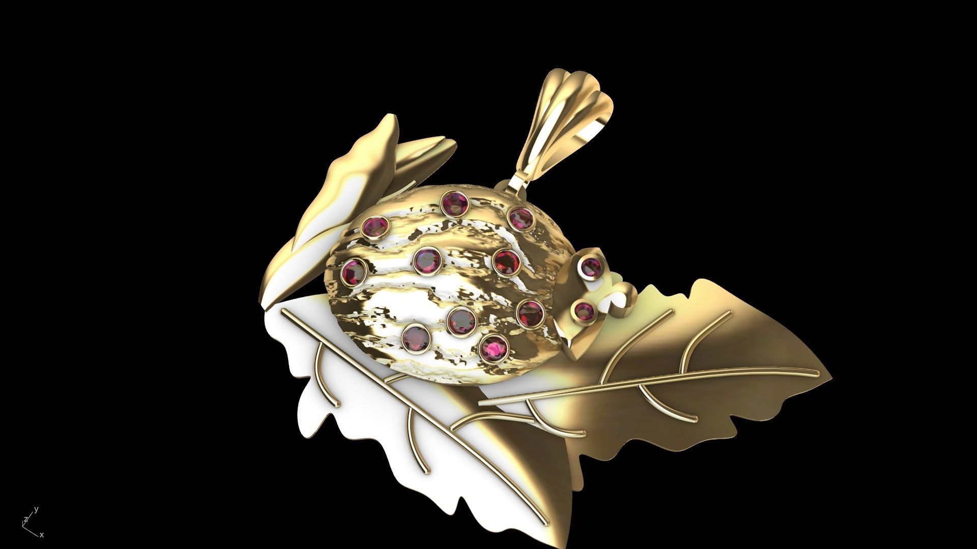 lady bug pendant stl verified  3D print model_25