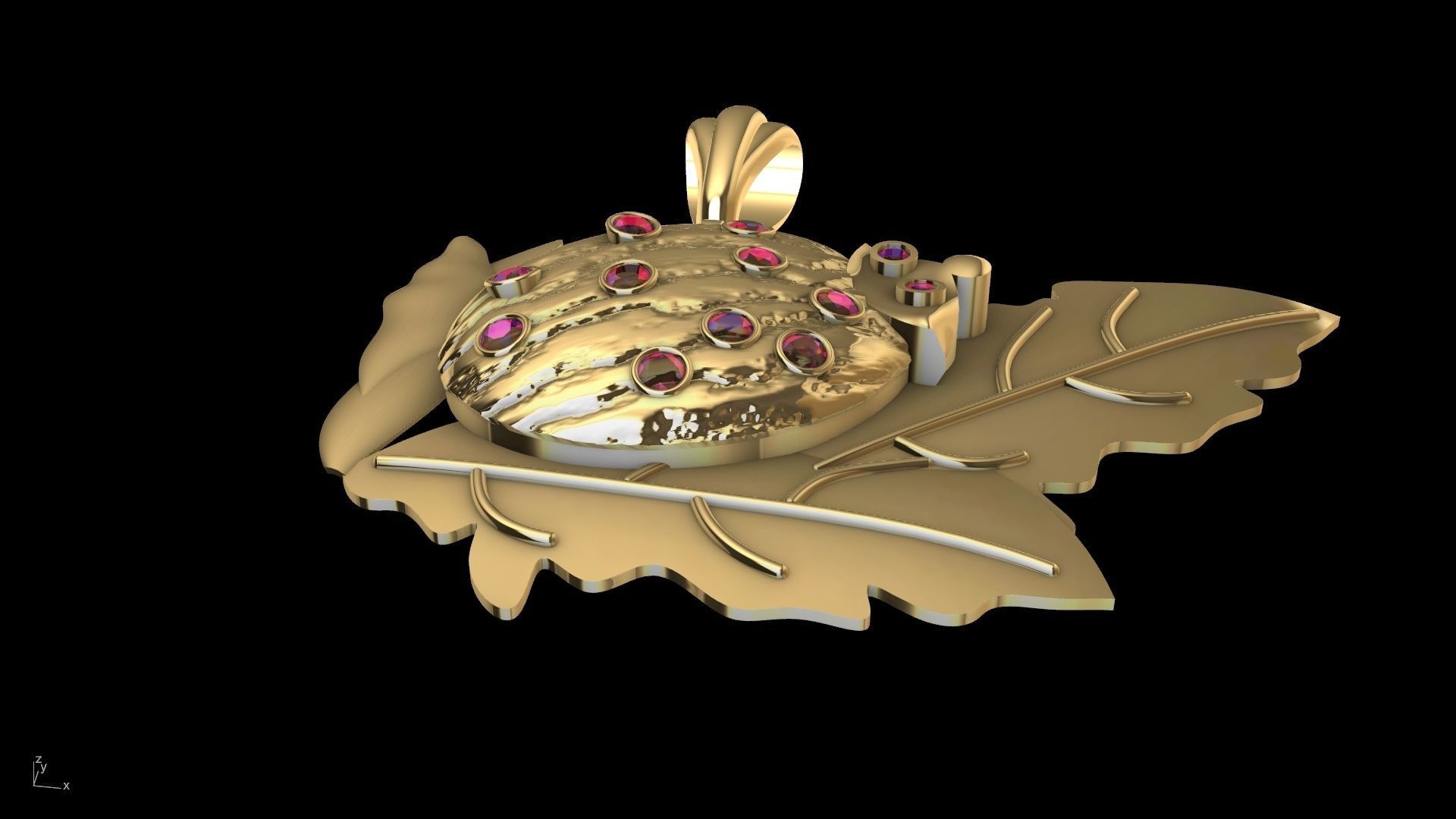 lady bug pendant stl verified  3D print model_26