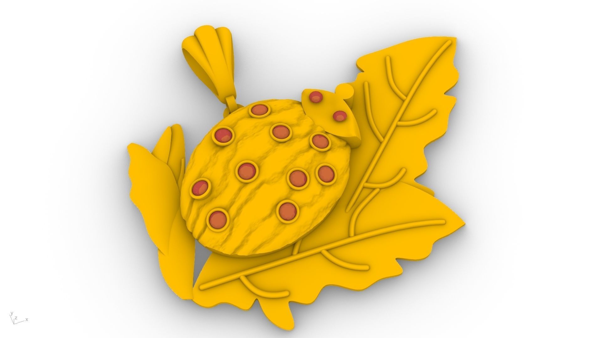 lady bug pendant stl verified  3D print model_21