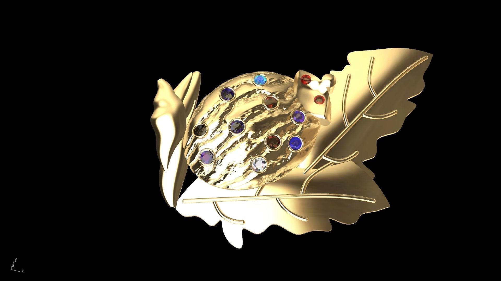 lady bug pendant stl verified  3D print model_1