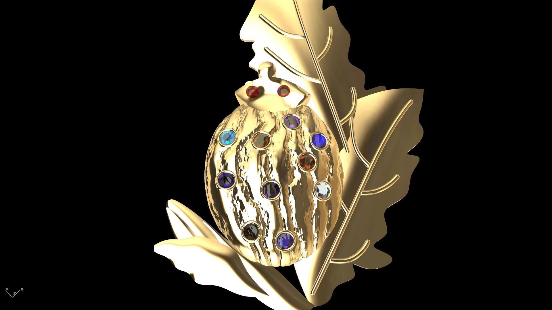 lady bug pendant stl verified  3D print model_9