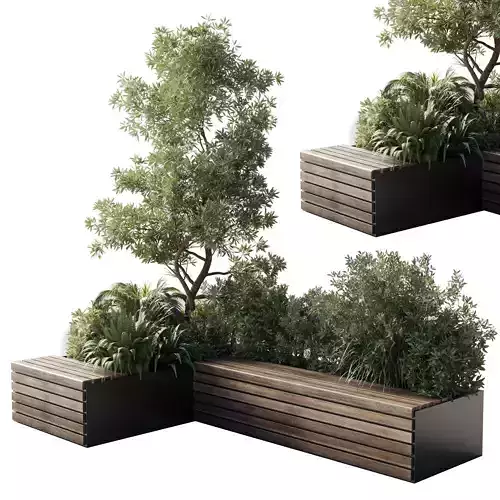 Urban Environment Urban Furniture Green Benches 24