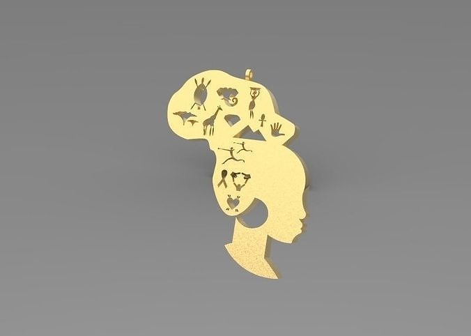 Mama Africa Pendant  Free 3D print model