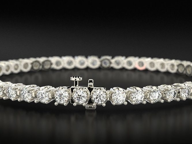 Tennis bracelet for a girl with diamonds 2 5mm 710 3D print model