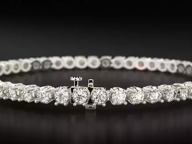 Tennis bracelet for a girl with diamonds 2 5mm 710 3D print model