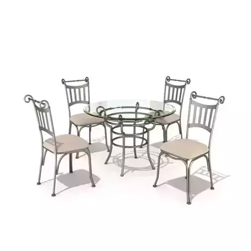 Glasstop Wireframe Table Set